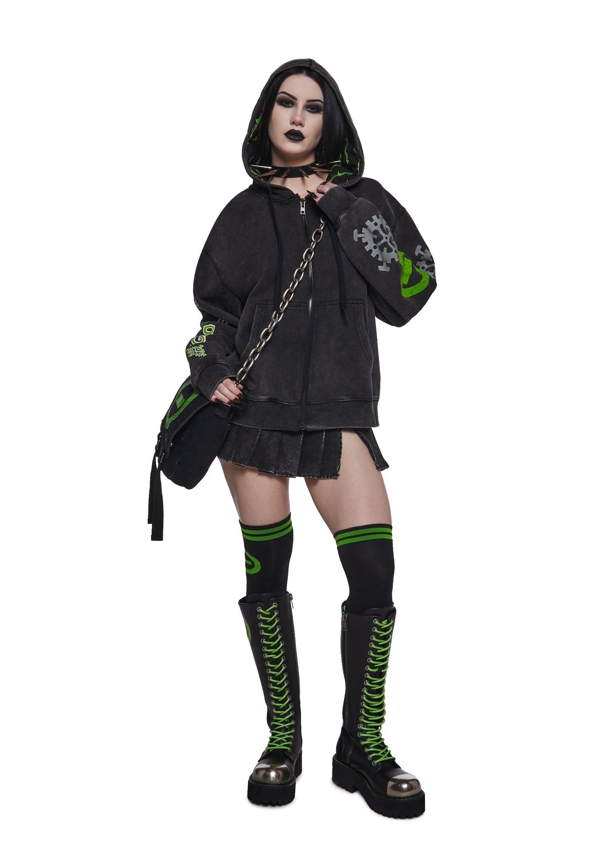 Black No.1 Washed Hoodie