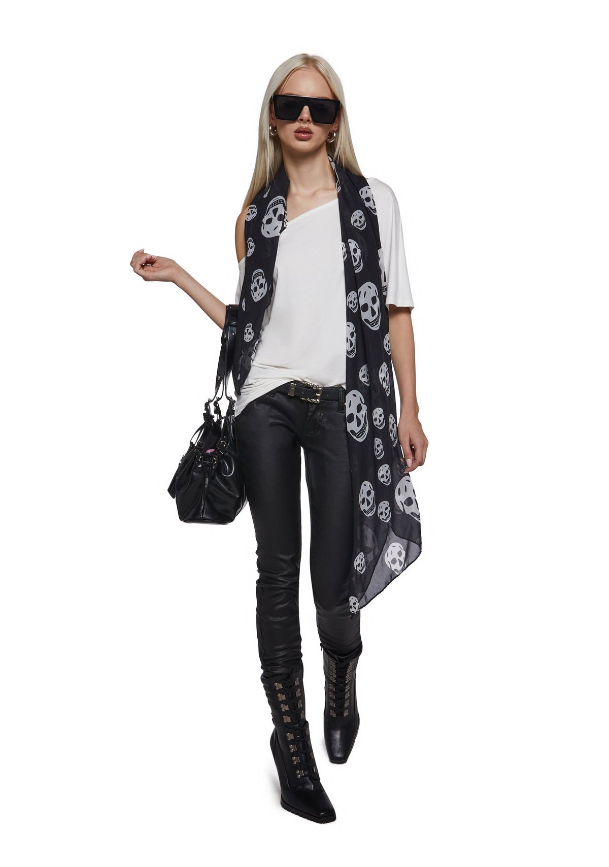 Flirting Over Oversized Tee - White