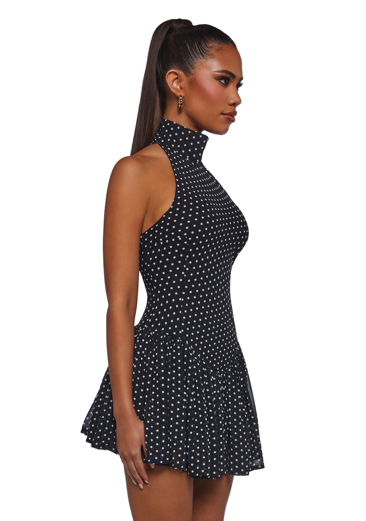 Main Character Polka Dot Dress - Black