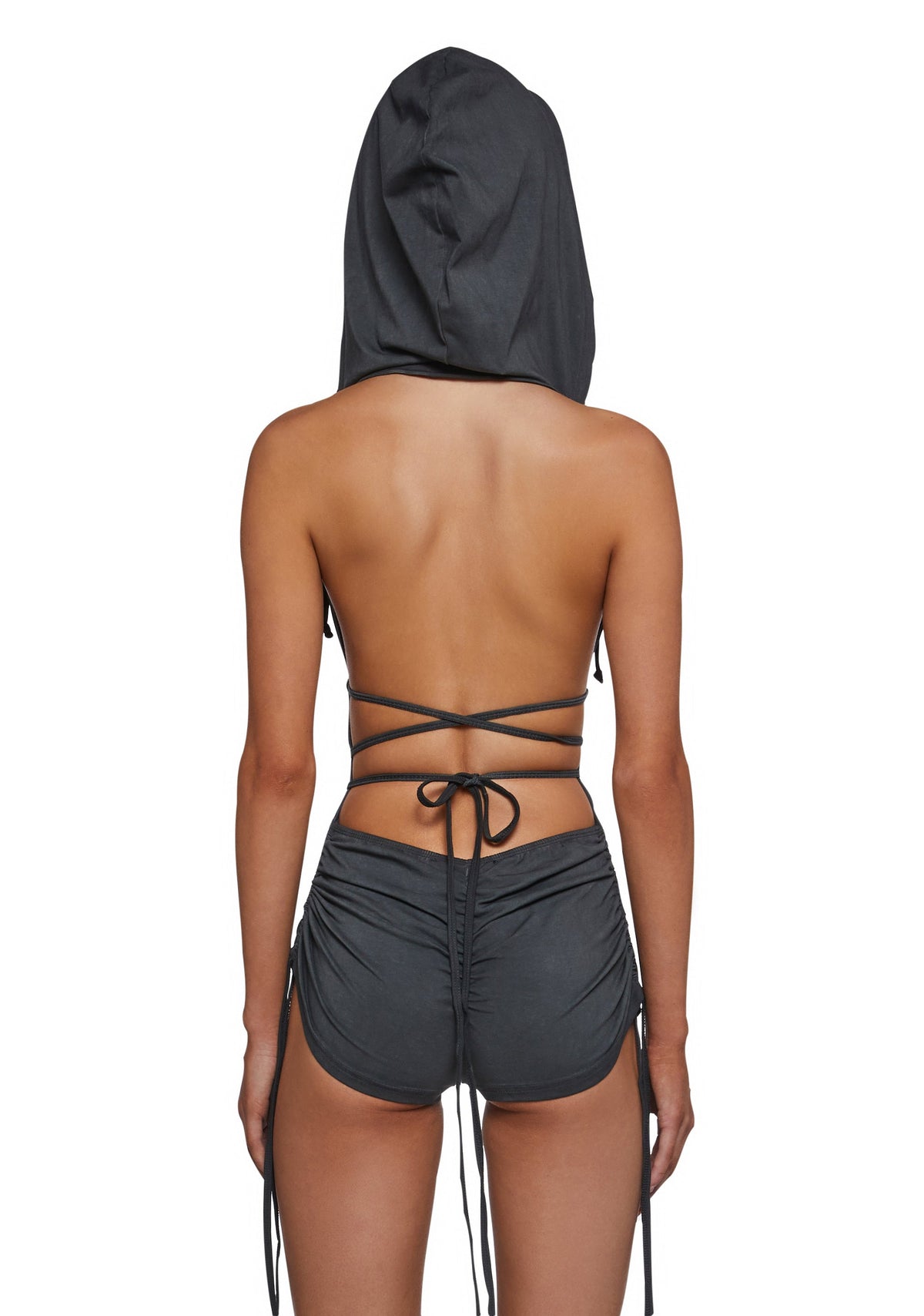 Downbeat Hooded Romper - Black