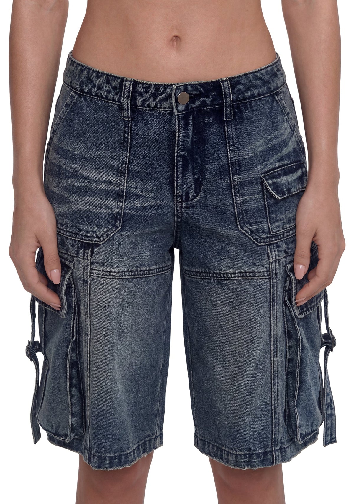 Underground Rage Denim Cargo Shorts