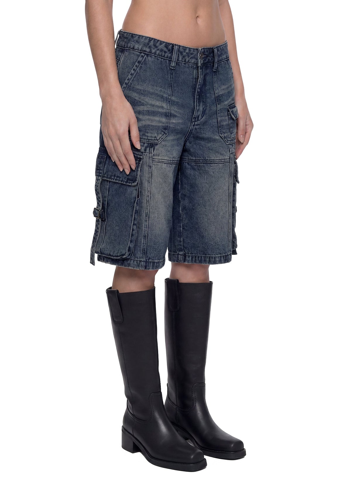 Underground Rage Denim Cargo Shorts