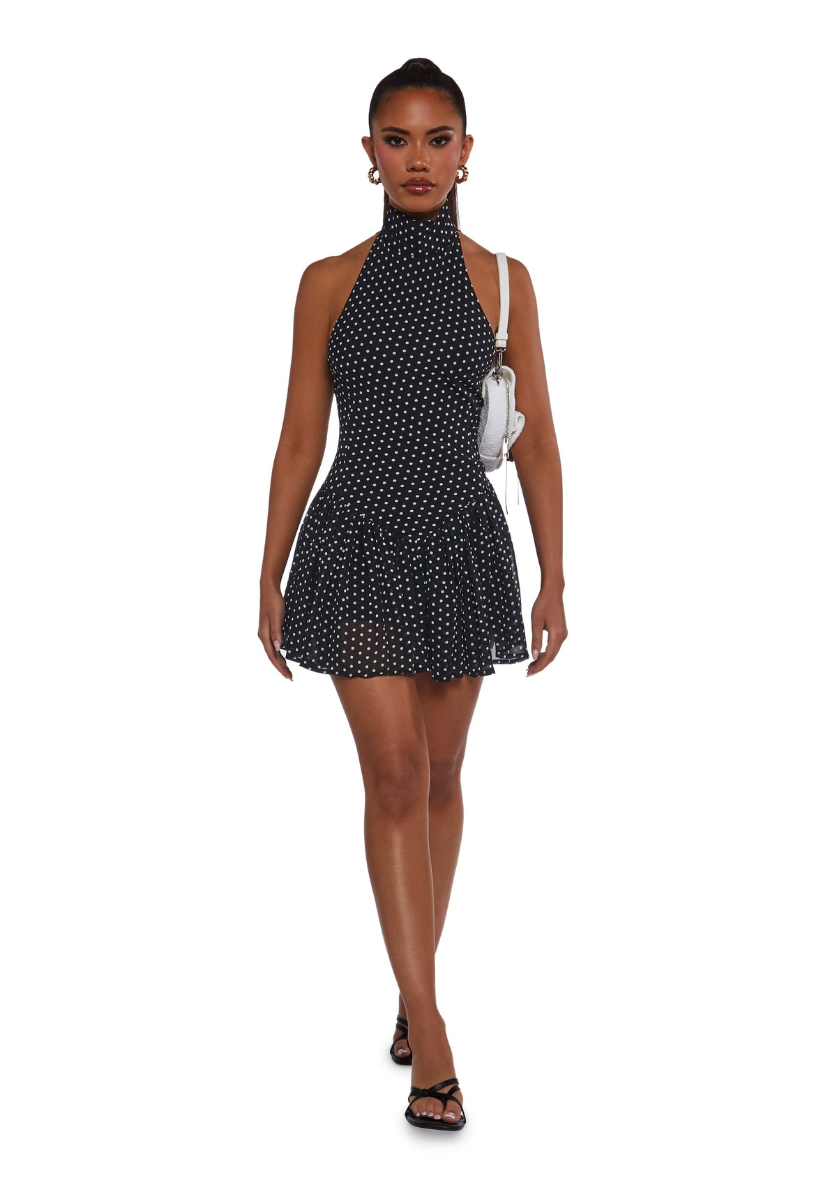 Main Character Polka Dot Dress - Black
