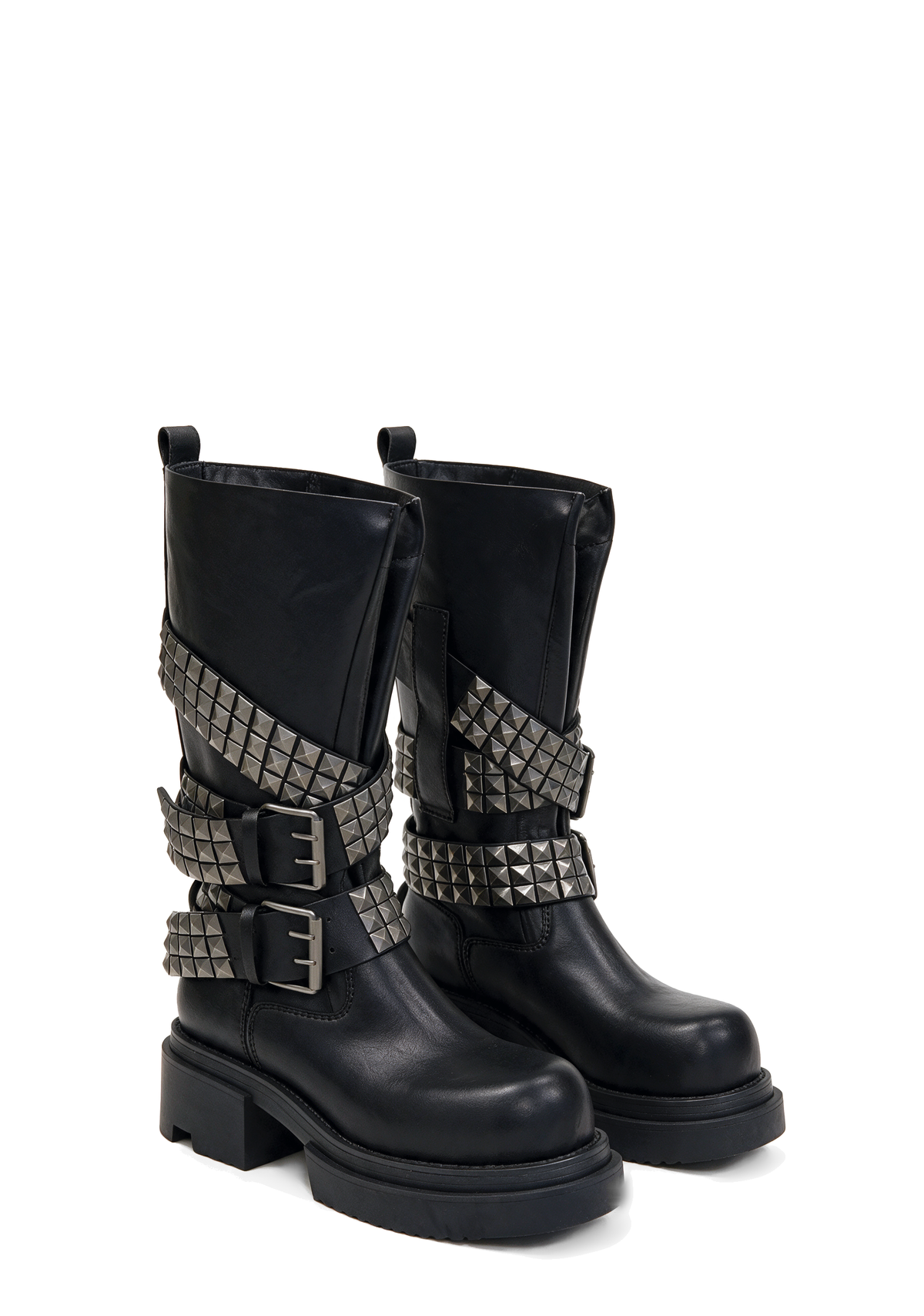 Destruct Studded Knee High Platform Boots