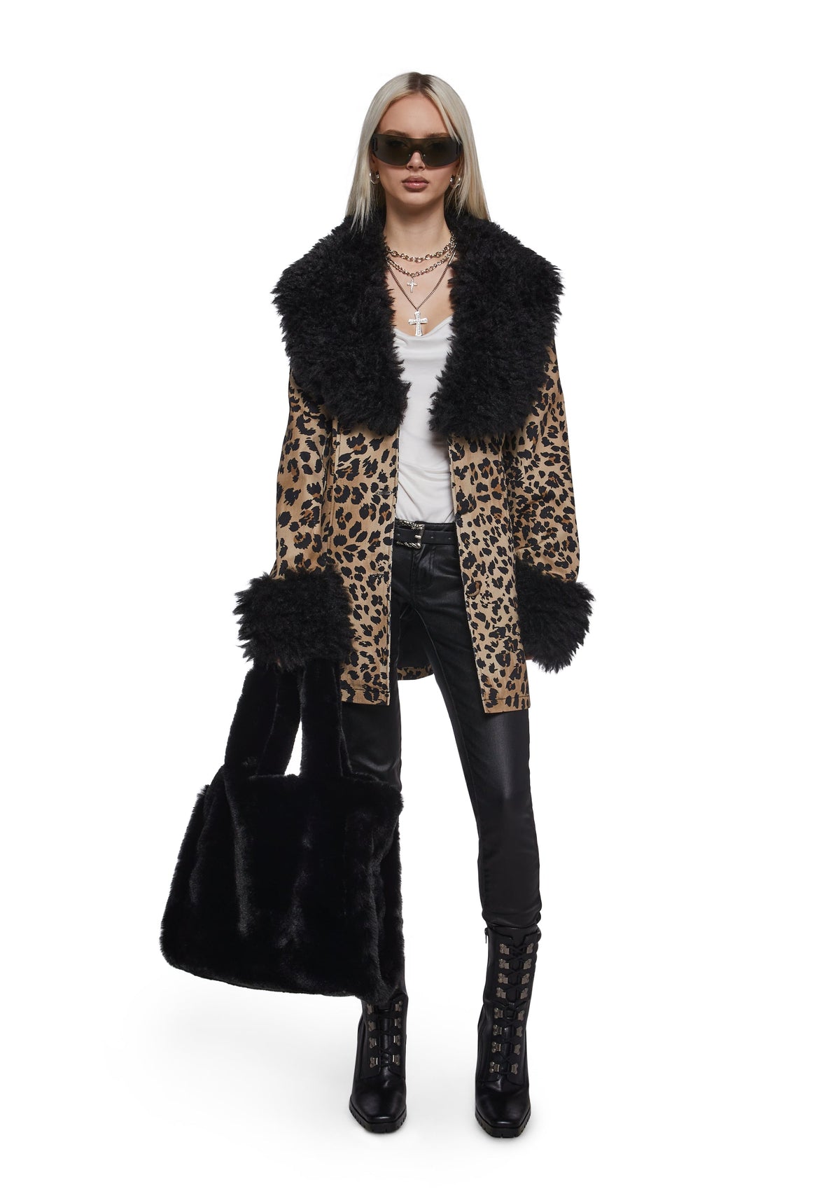 Cutie Pie Faux Fur Bag - Black