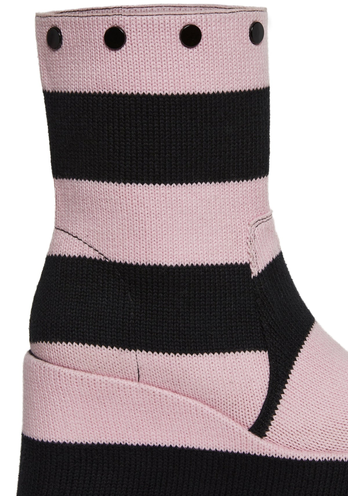 Snuggle Stripes Platform Boots - Black/Pink