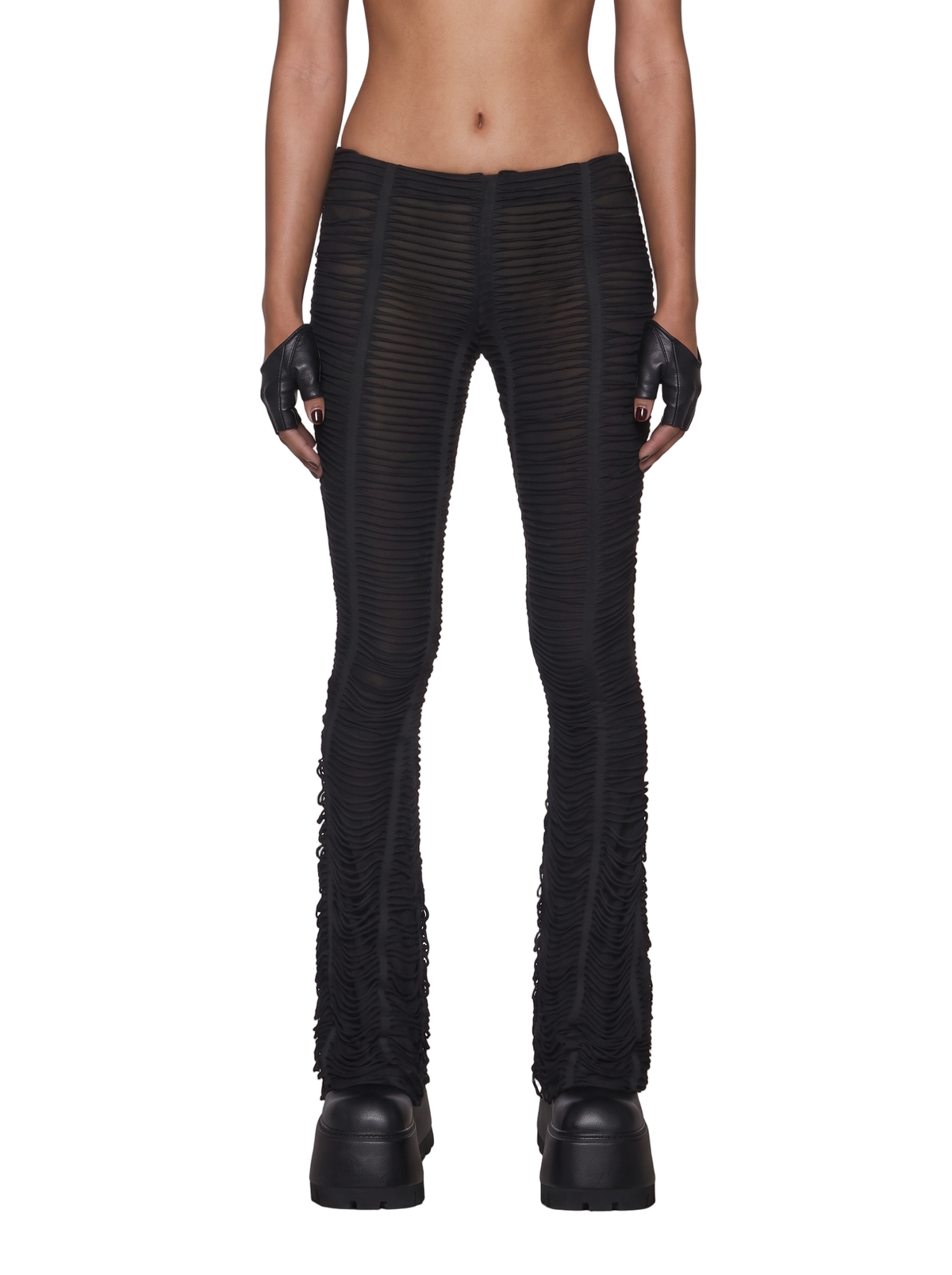 Shredded Flare Pants