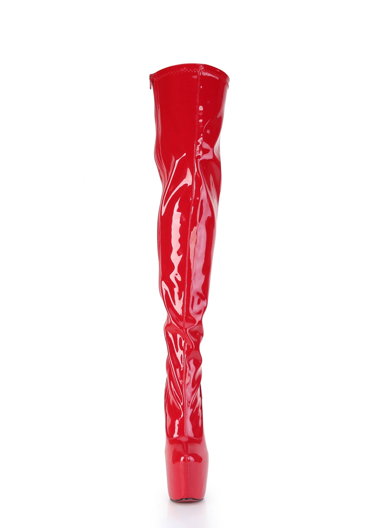 Jubilant-3000 Platform Thigh High Boots-Red
