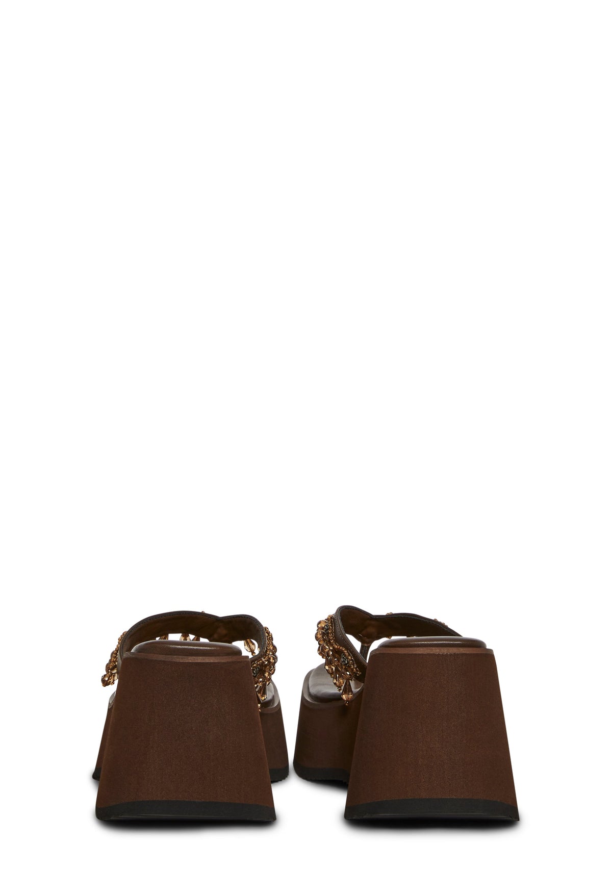 Happy Greetings Beaded Sandal - Brown