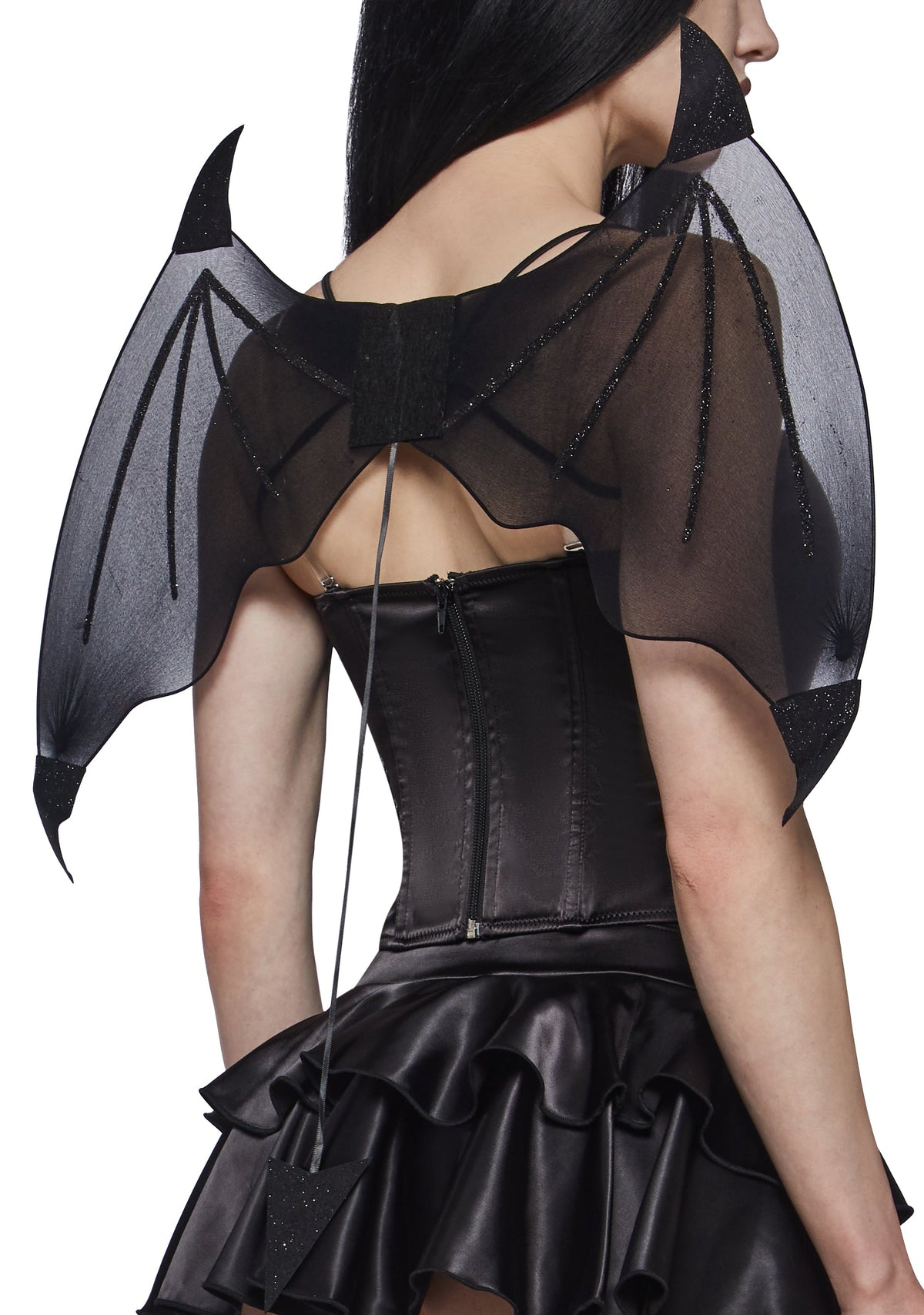 Black Devil Corset Costume with Wings