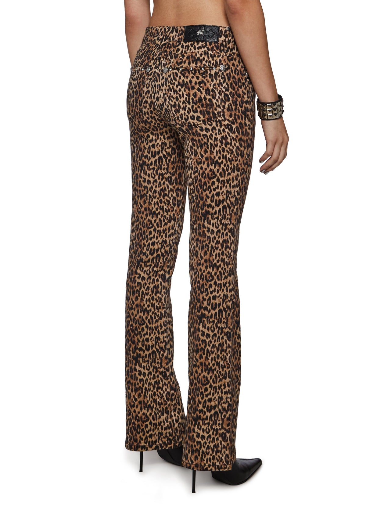 Zara Leopard Bootcut Jeans
