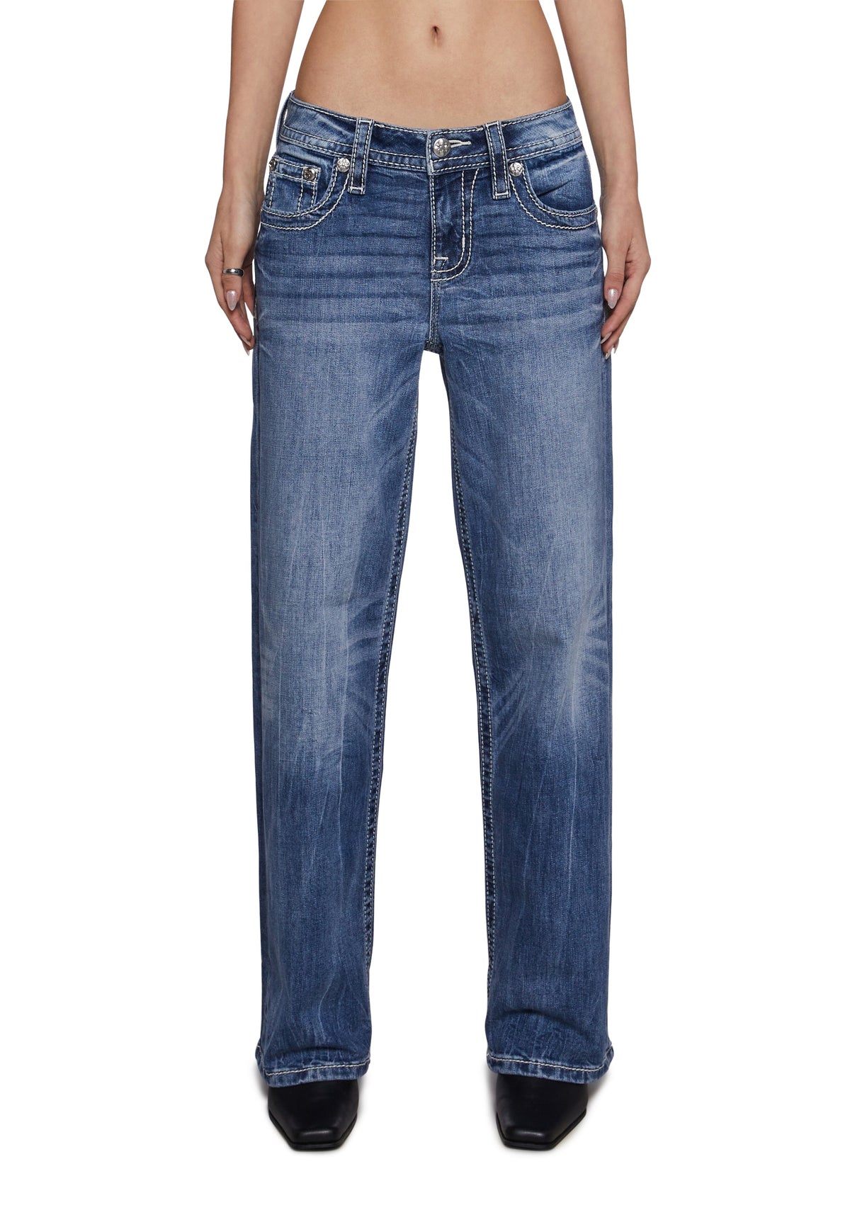 30" Mid Rise Slim Wide Jeans