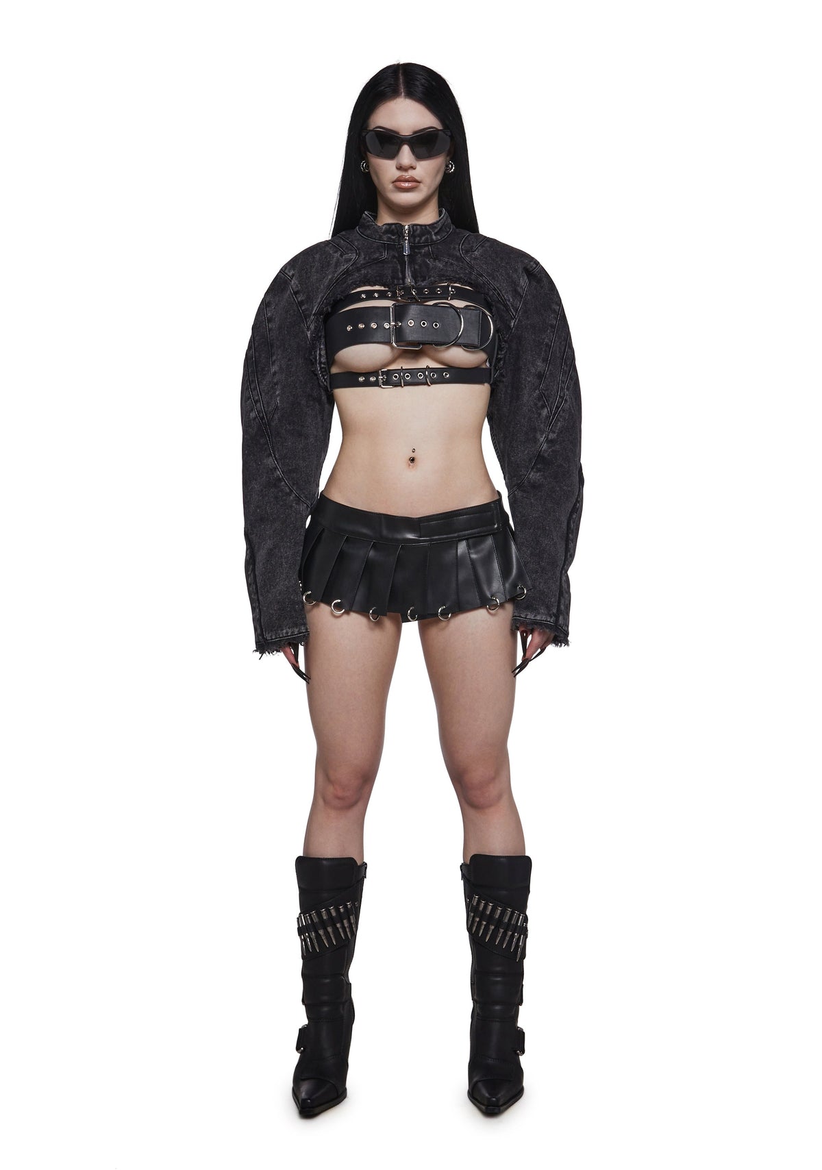XTC Denim Choker Jacket - Black