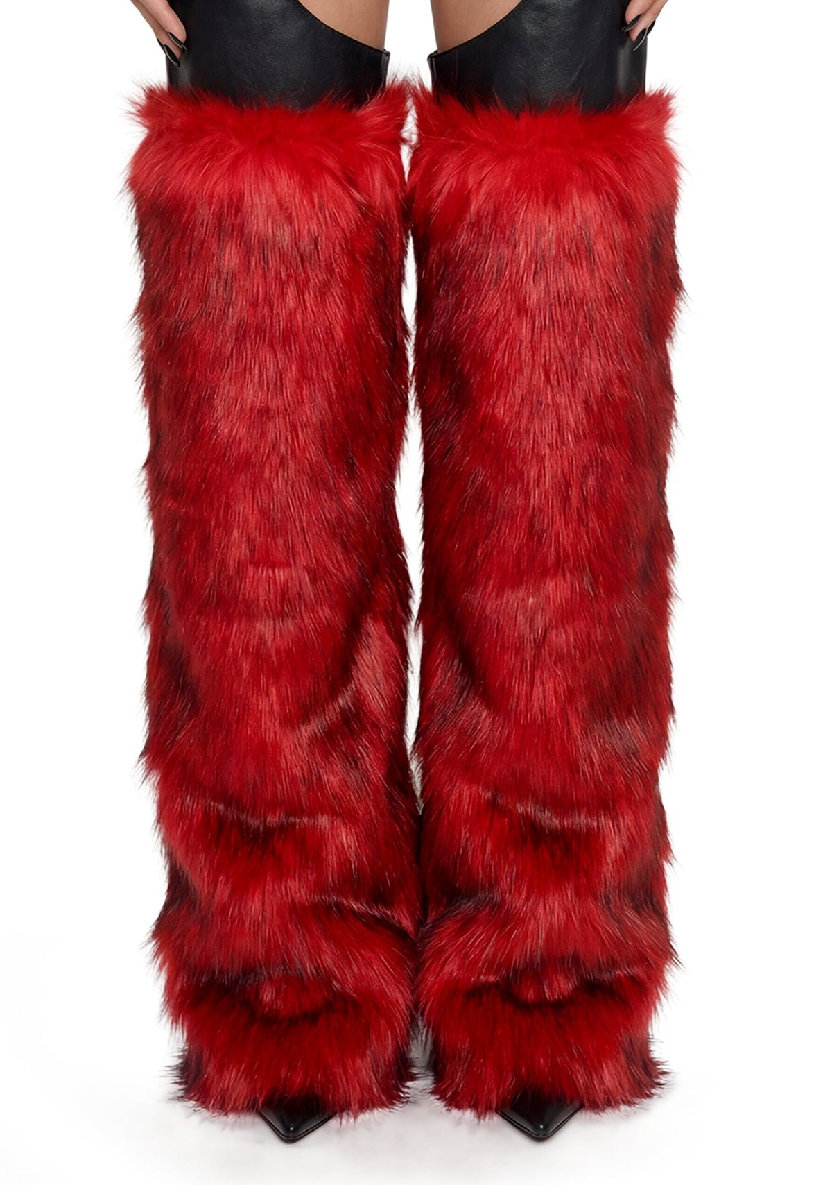 Faux Fur Chaps - Red