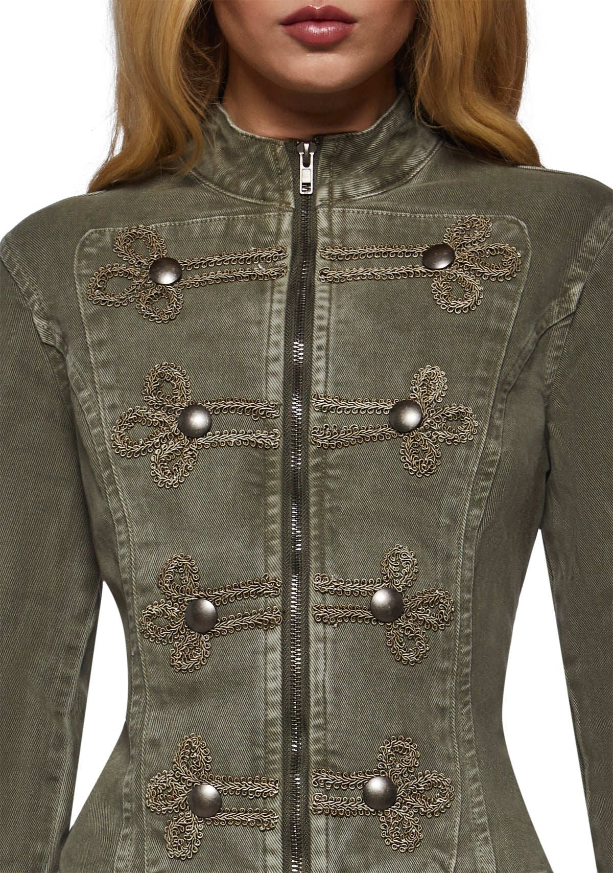 Military Parade Twill Jacket - Green