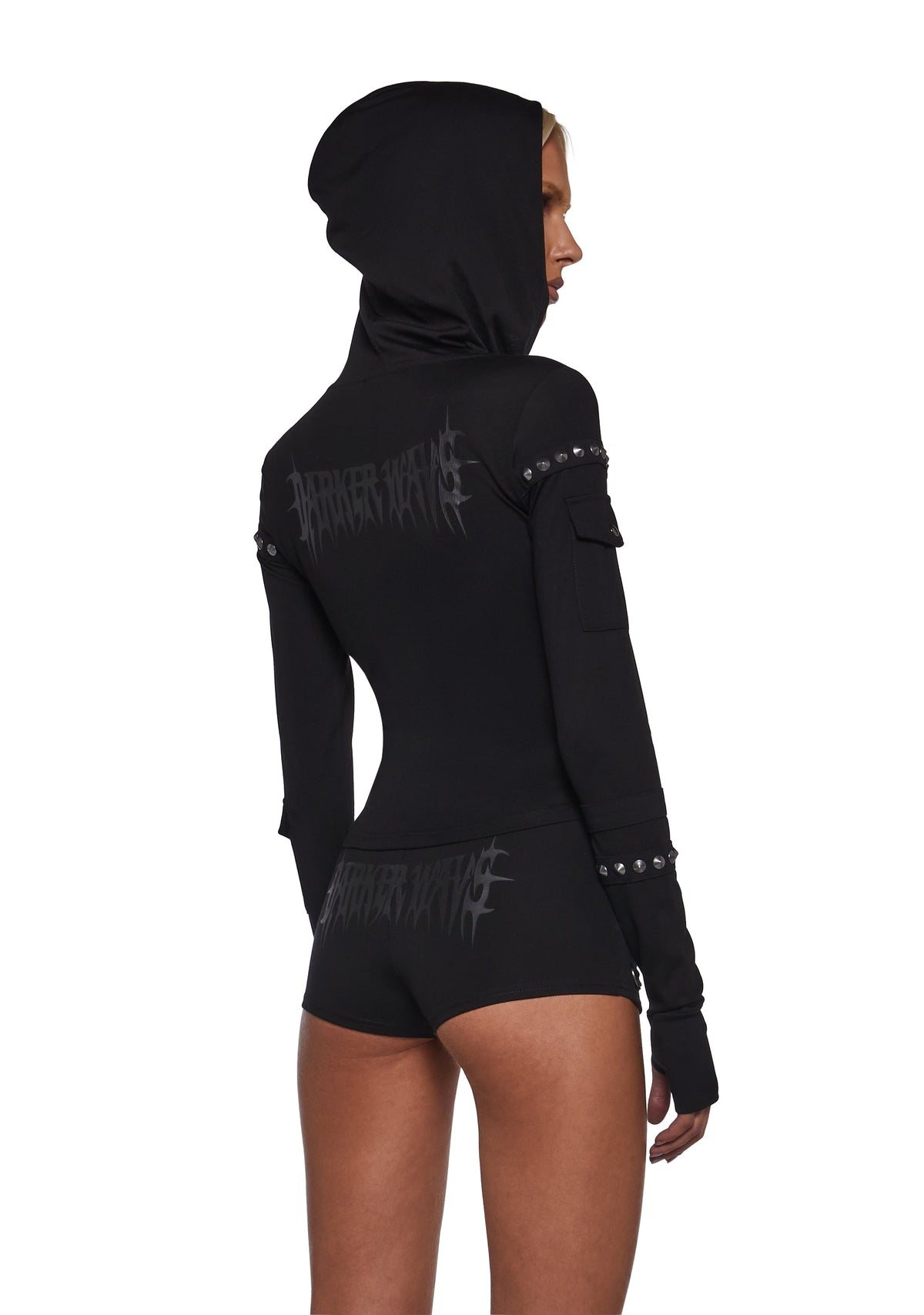 Ego Zip Fitted Hoodie With Hardware - Black