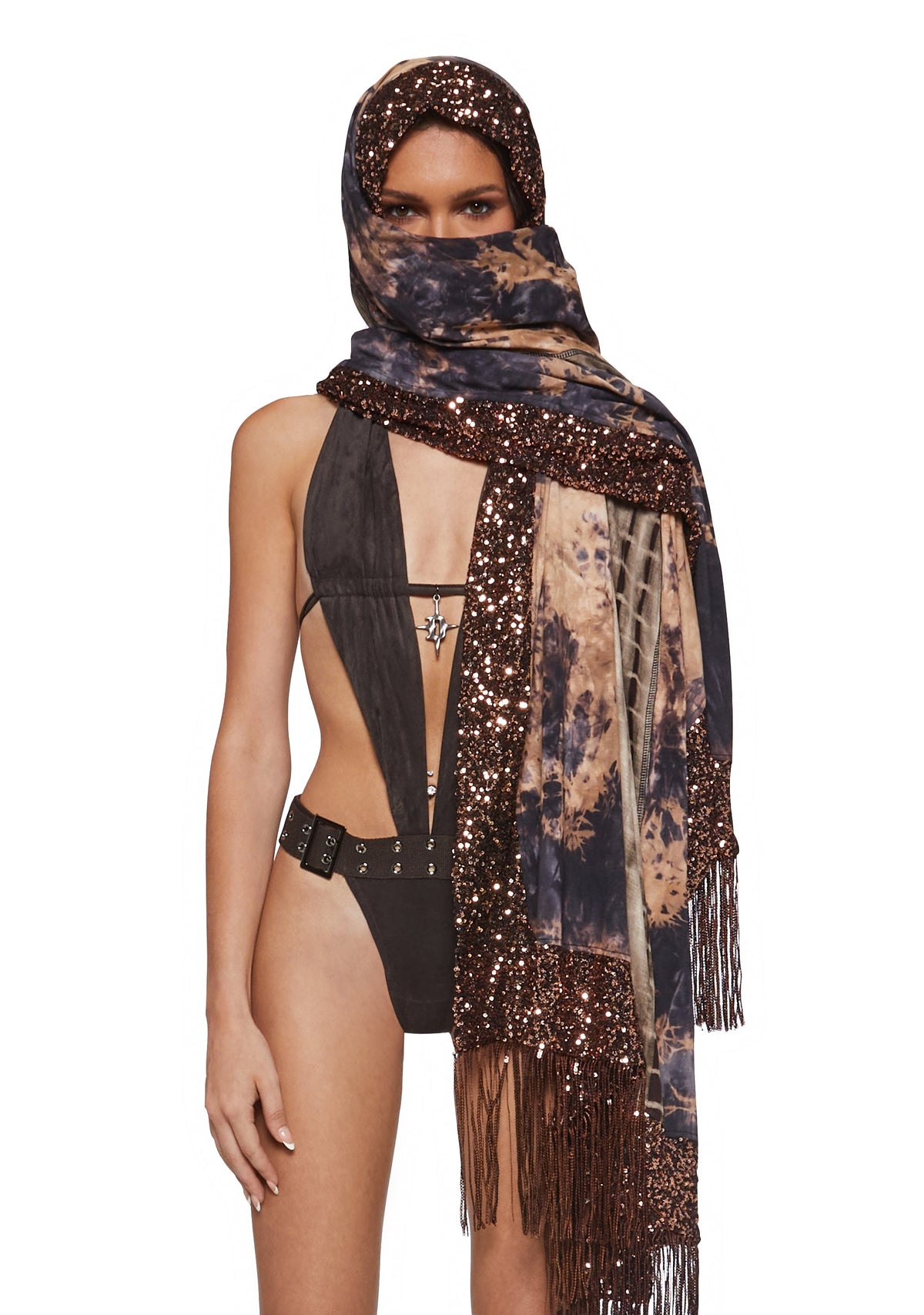 Clear Curiosity Scarf - Black/Gold