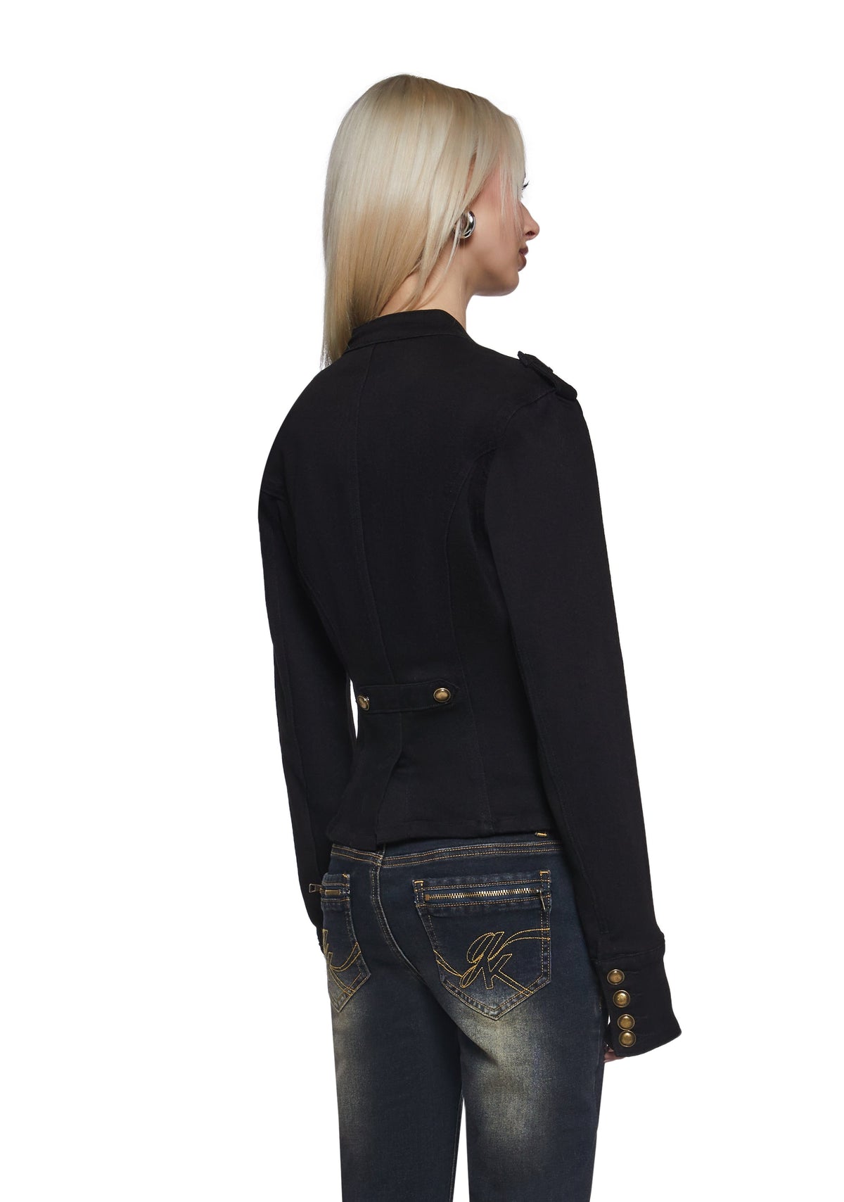 Military Parade Twill Jacket - Black