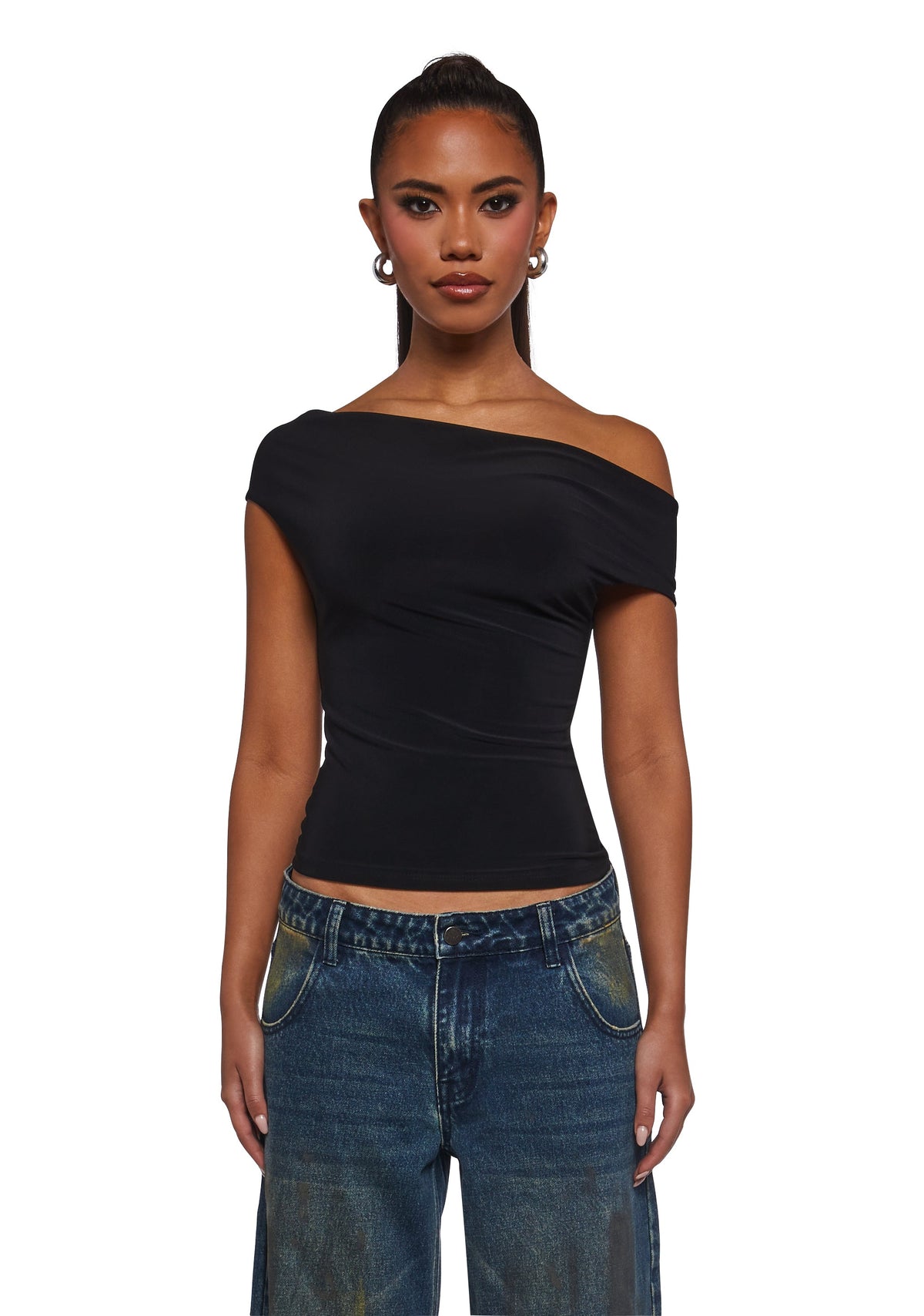Mega Star Off The Shoulder Top - Black