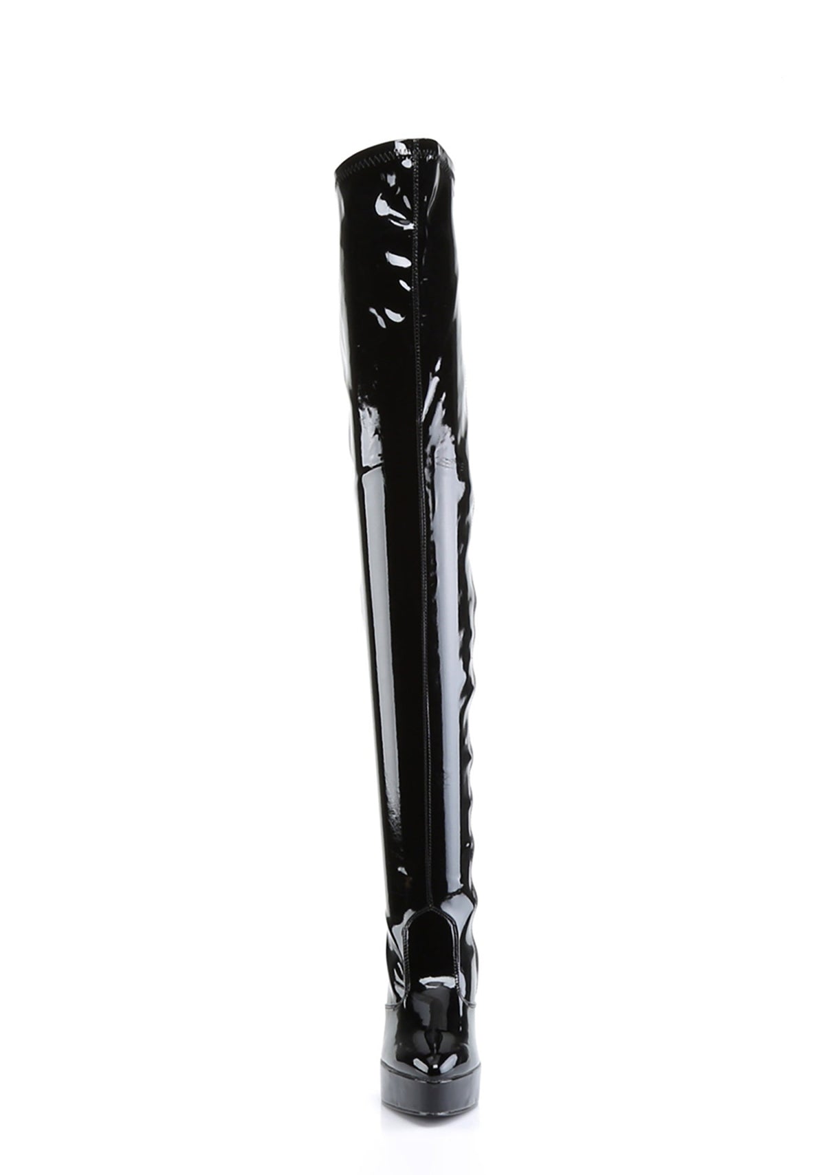 Indulge-3000 Platform Thigh High Boots-Black