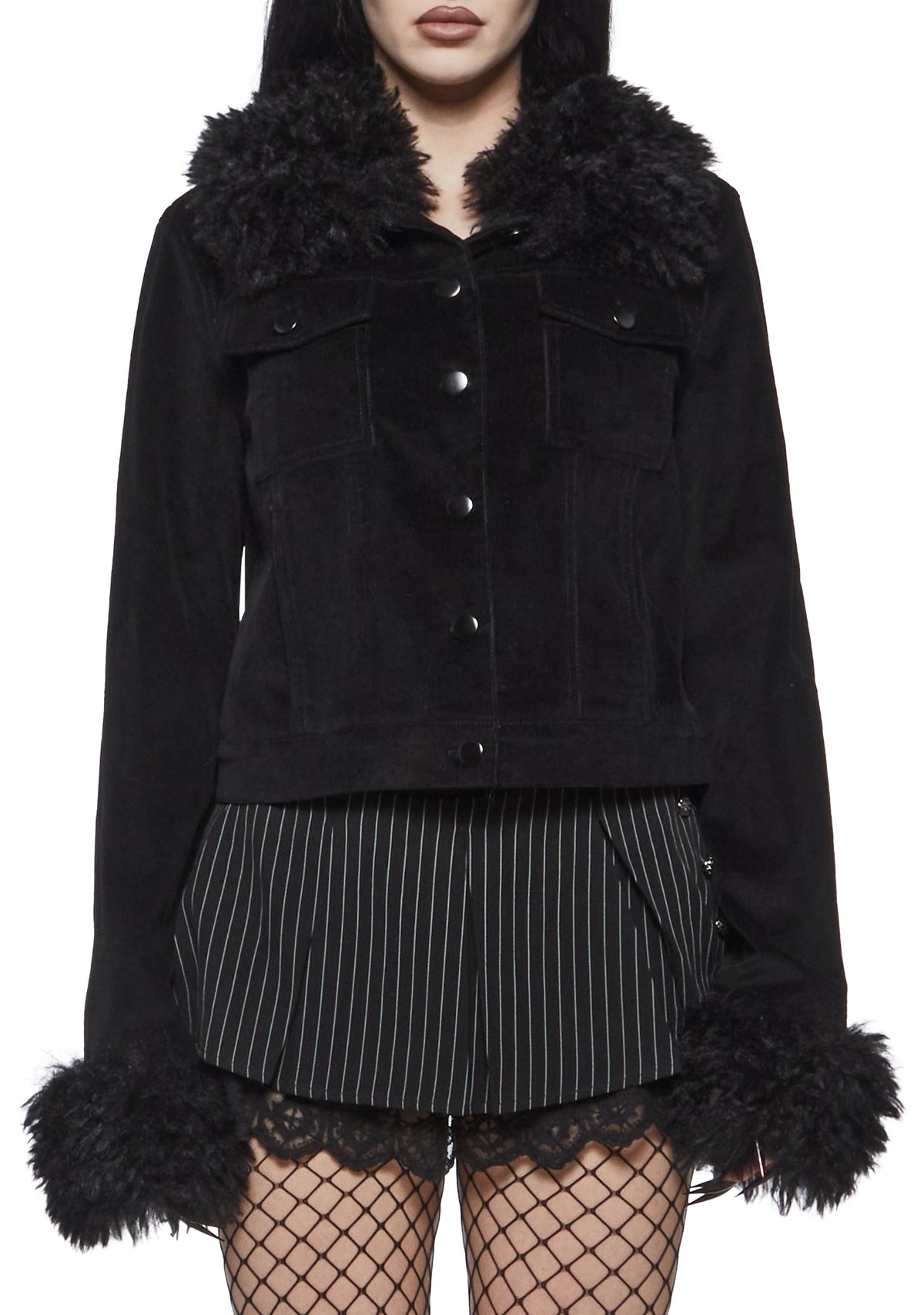 Sybil Corduroy Jacket with Faux Fur