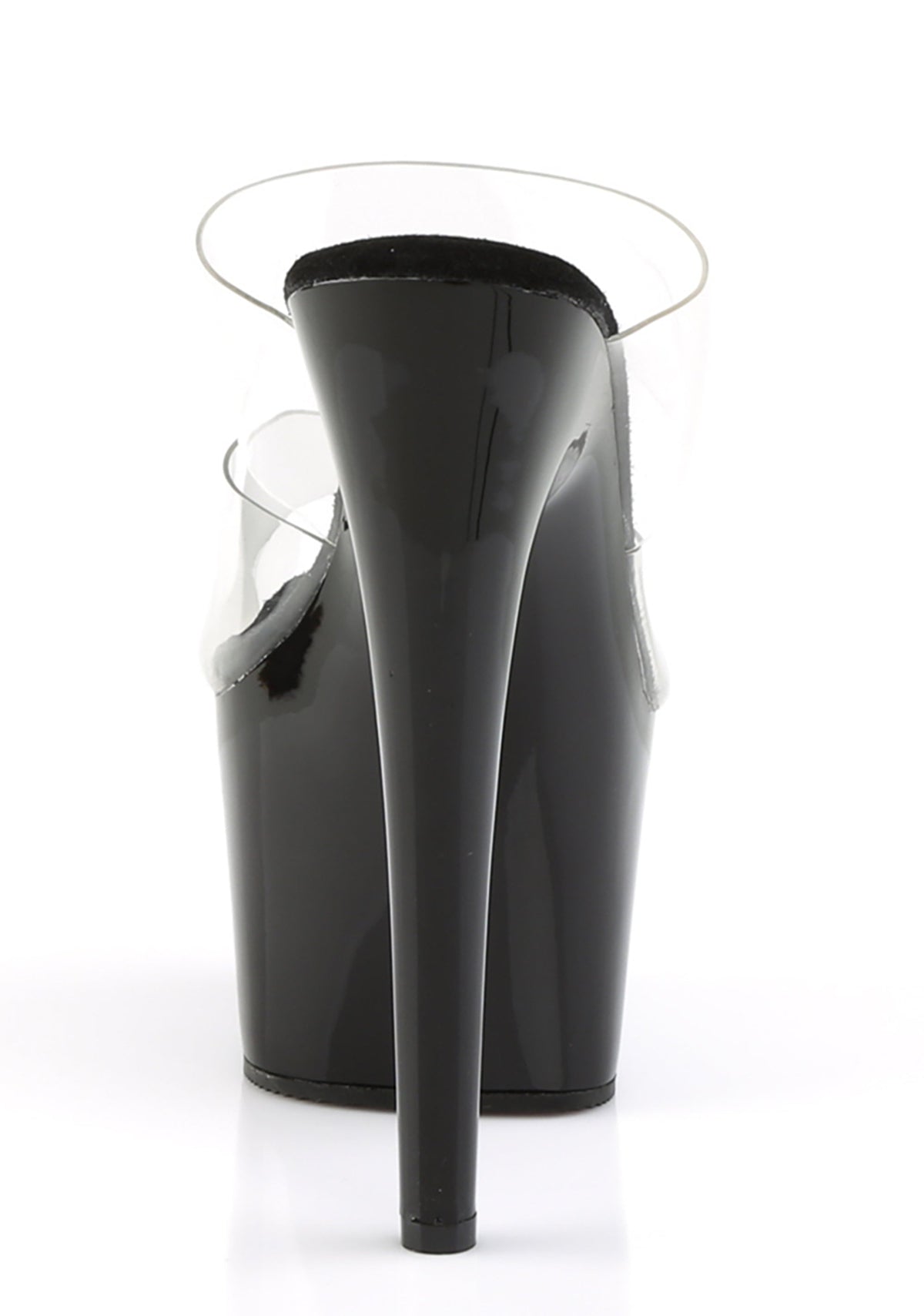 Adore-702 Platform Two-Band Straps Slides-Clear-Black