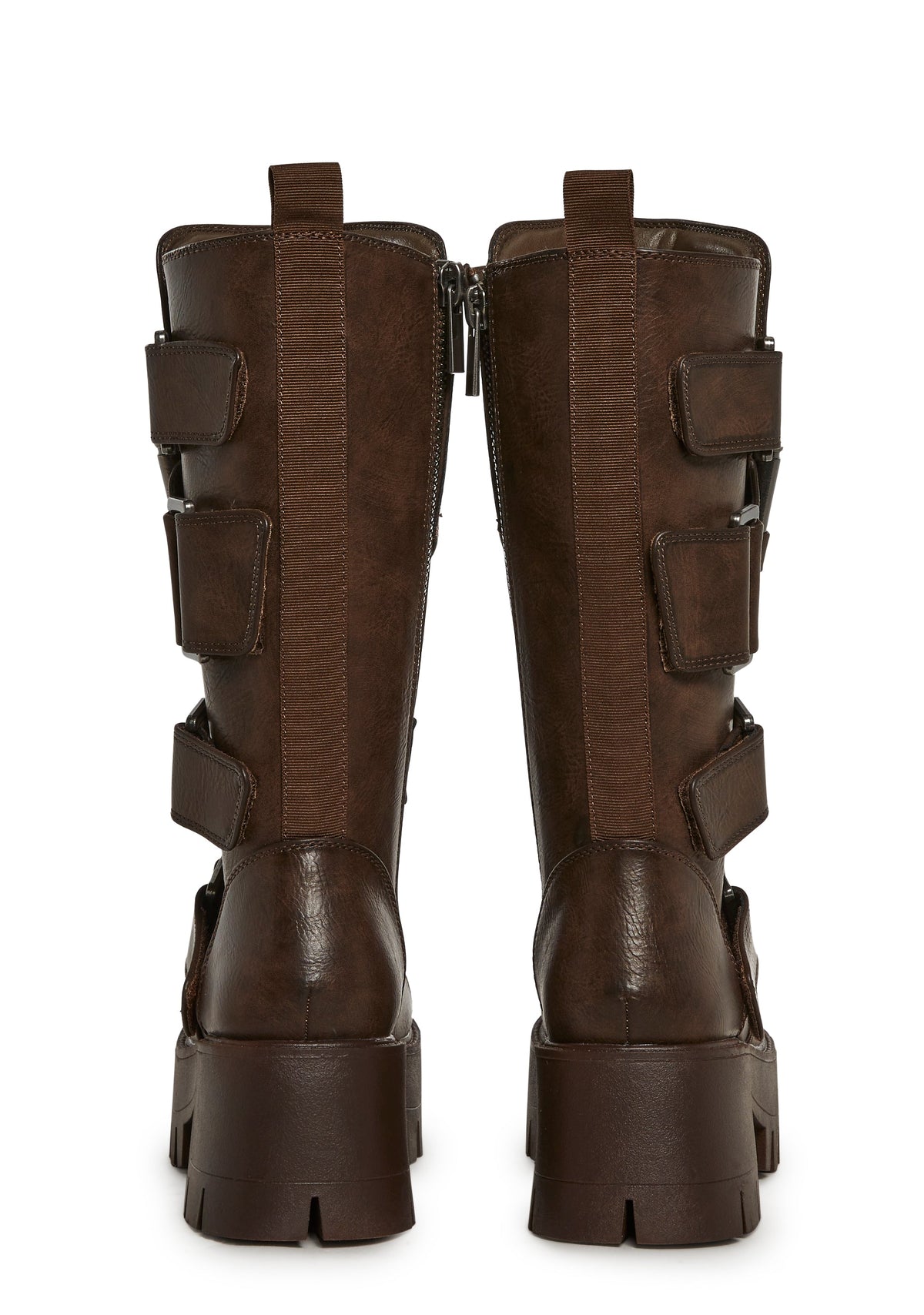 Warp Bullet Combat Platform Boots - Brown