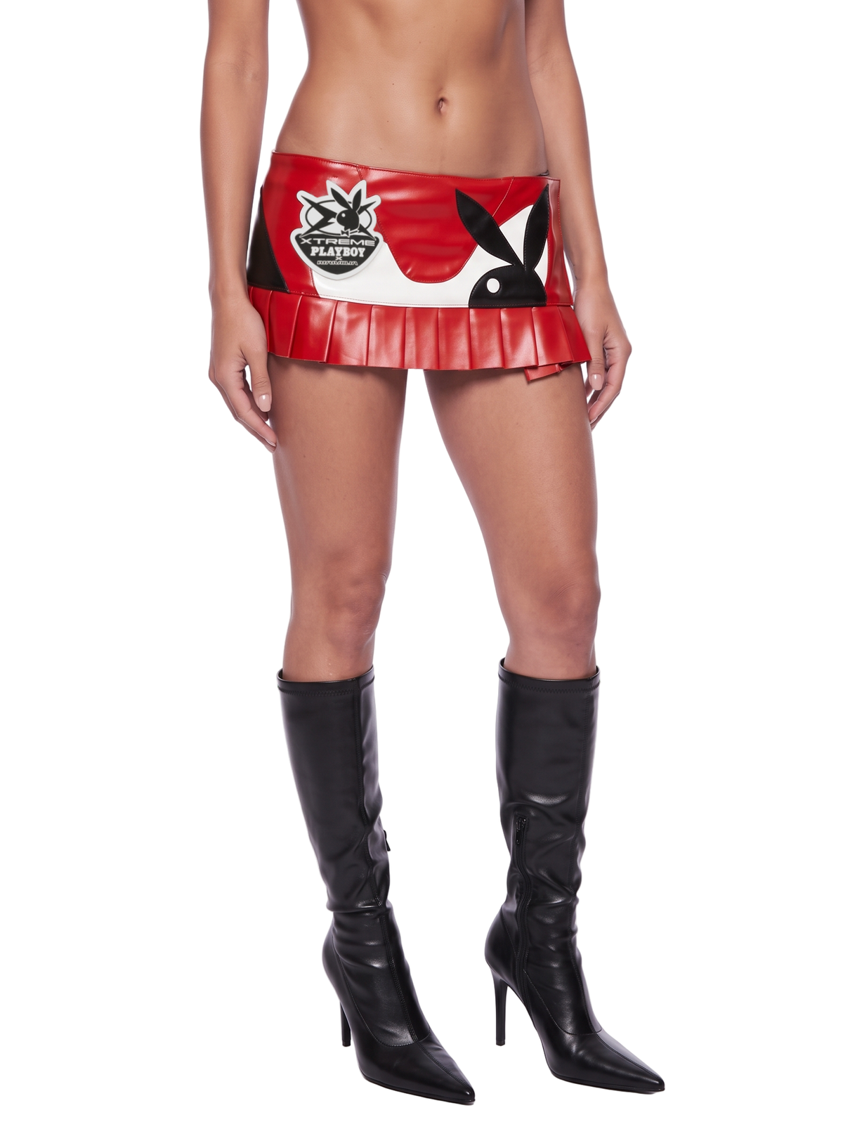 Playboy Moto Mini Skirt - Red