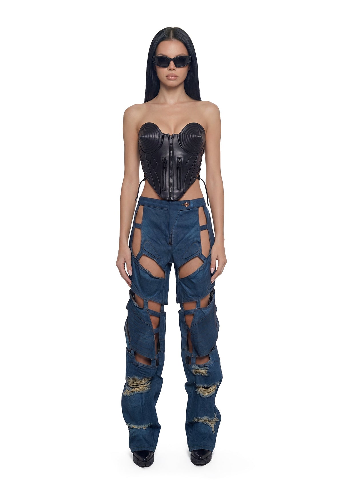 Moto Denim Floating Pants - Indigo