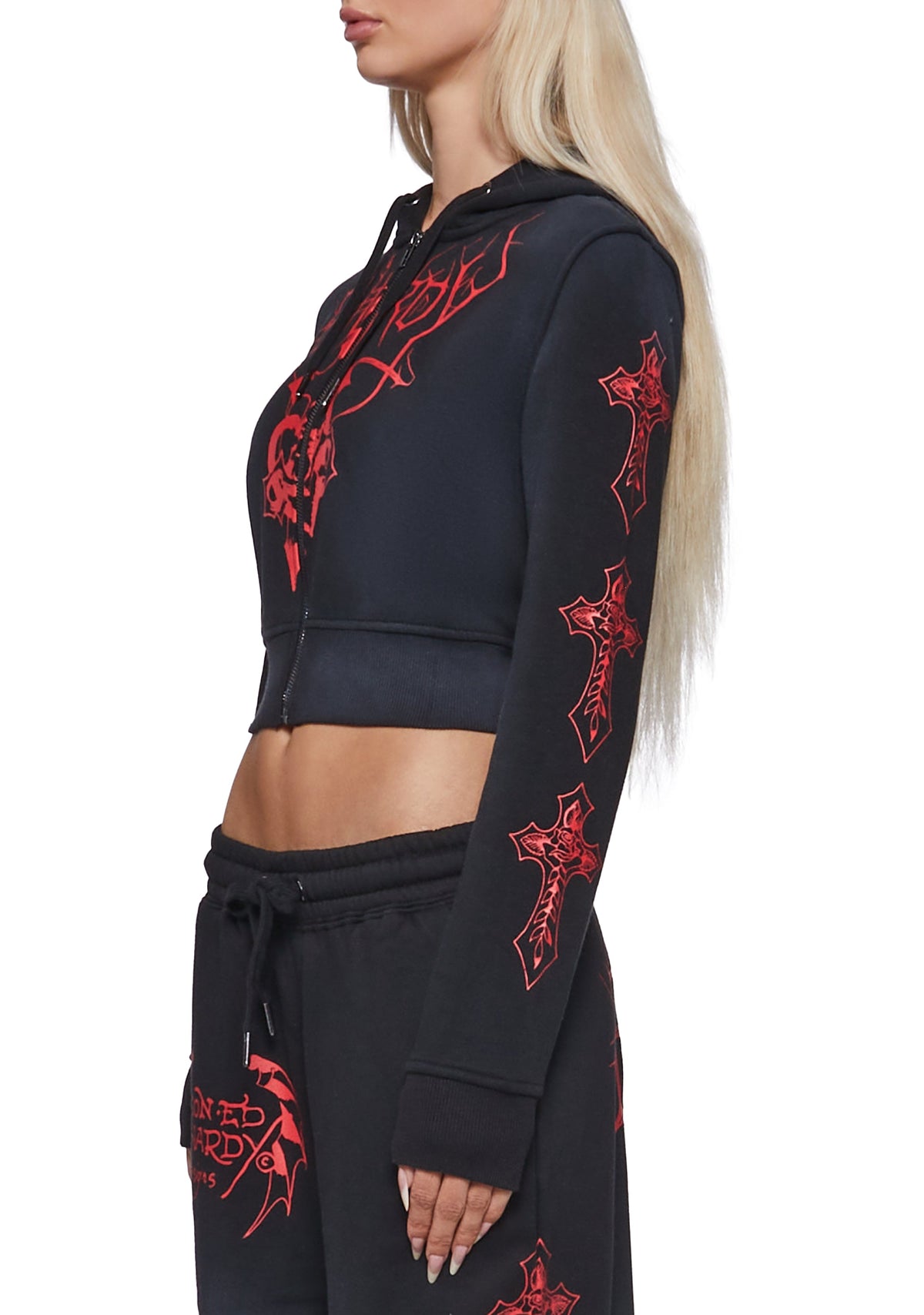 Crosses Zip Front Hoodie