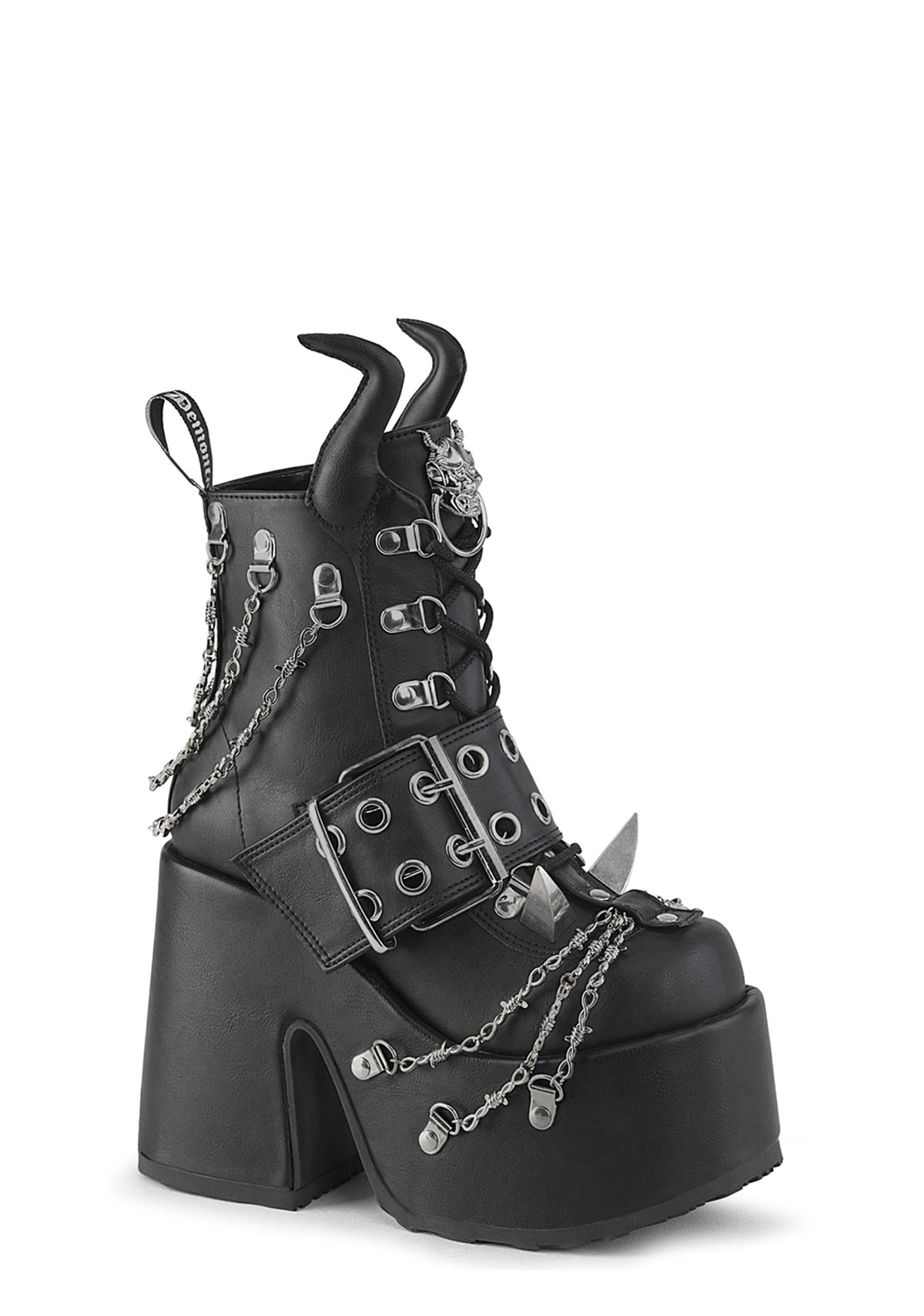 Camel-64 Platform Ankle Boots