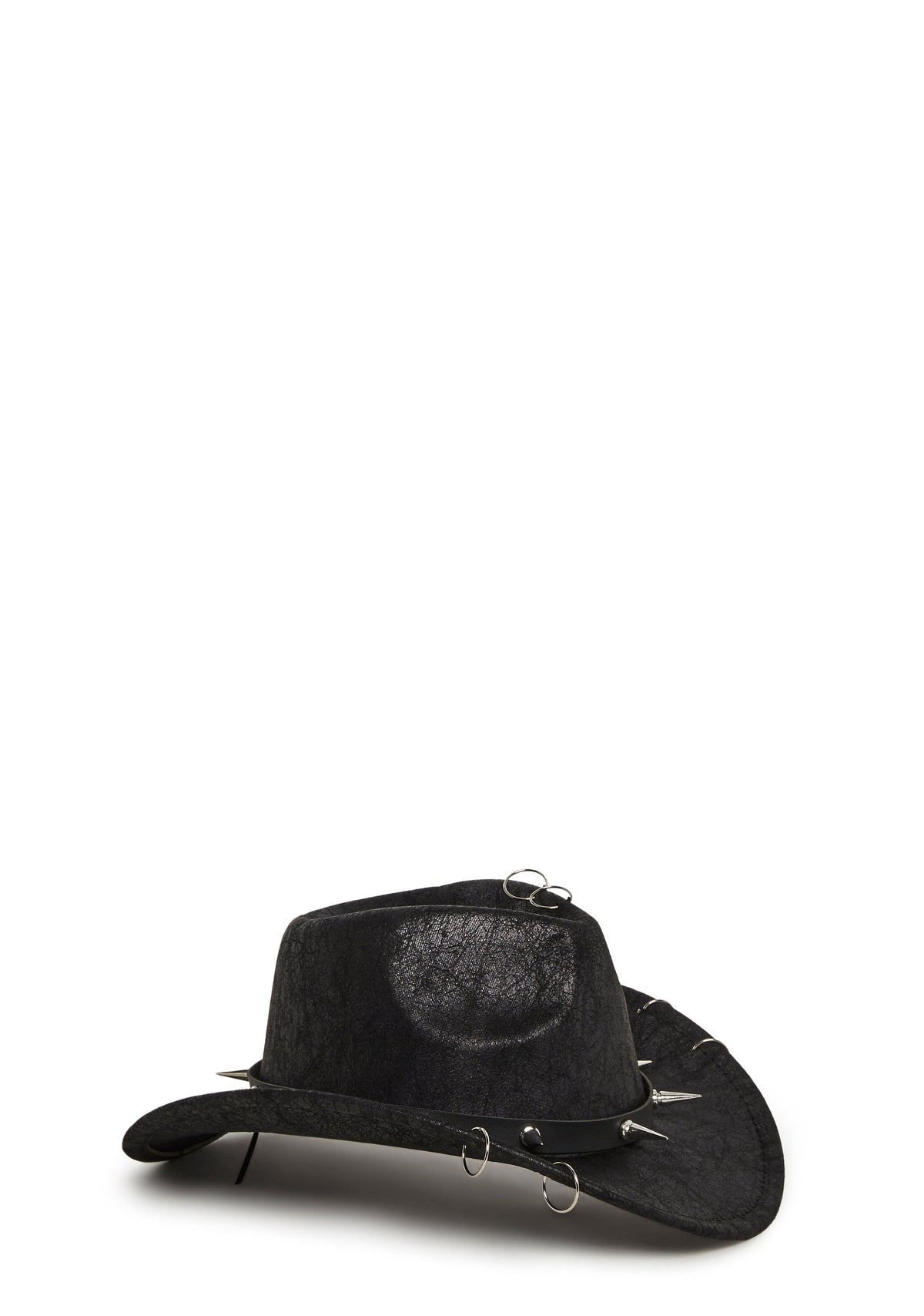 Pierced Grungy Cowboy Hat - Black