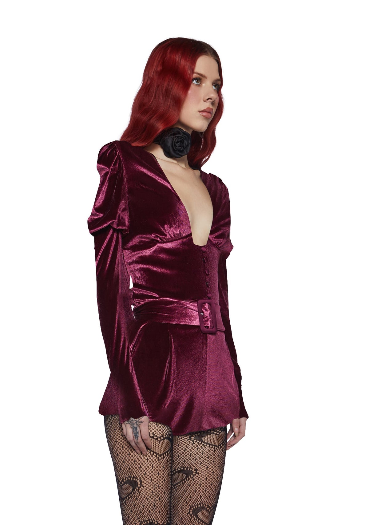 Chic Manners Velvet Romper - Pink