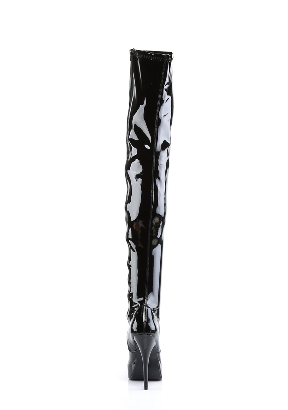 Indulge-3000 Platform Thigh High Boots-Black