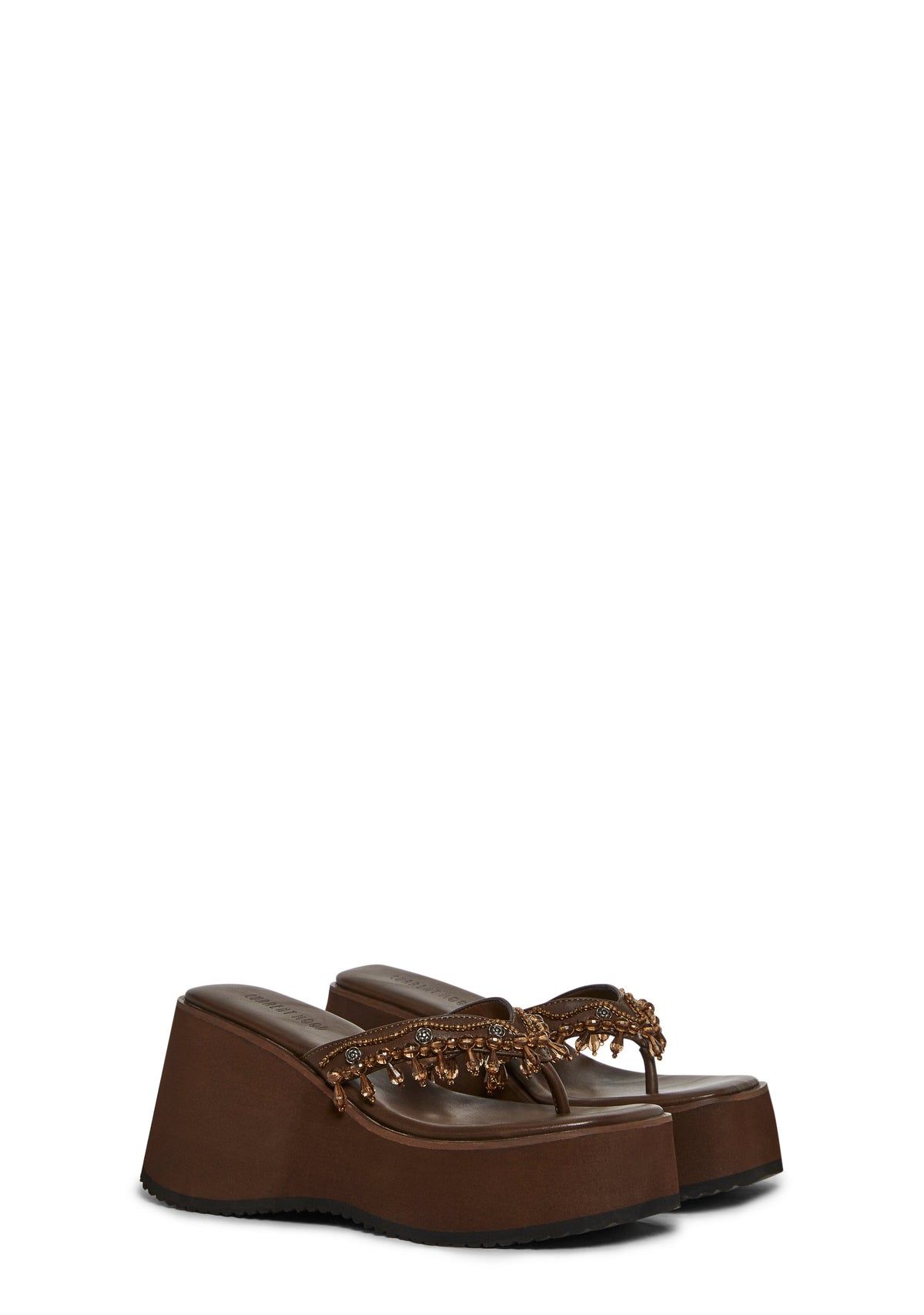Happy Greetings Beaded Sandal - Brown