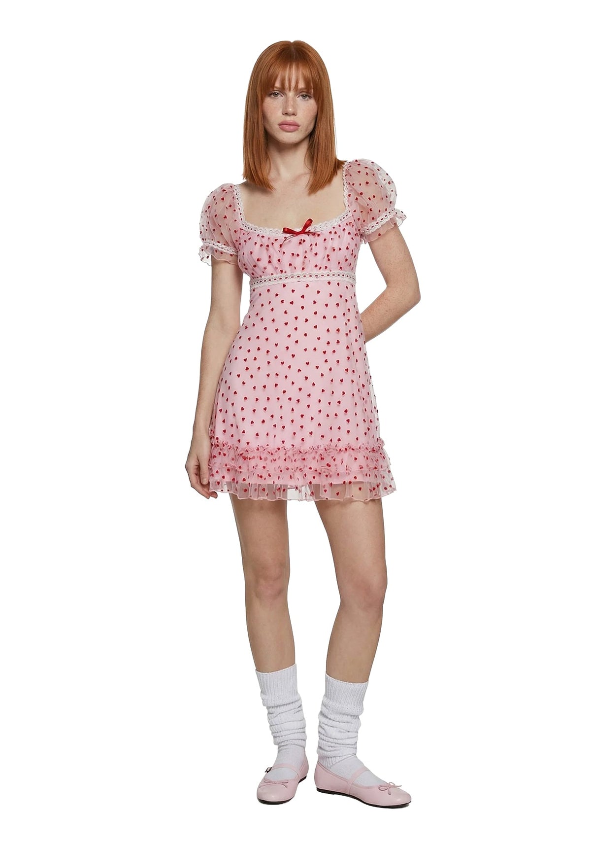 Romantic Words Babydoll Dress - Pink