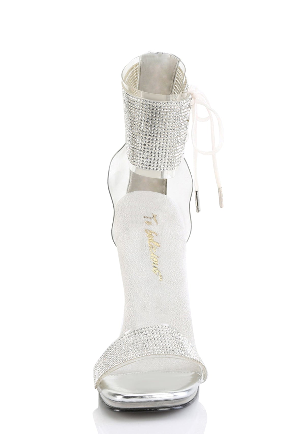 Chic-47 Platform Rhinestone Sandals-Silver