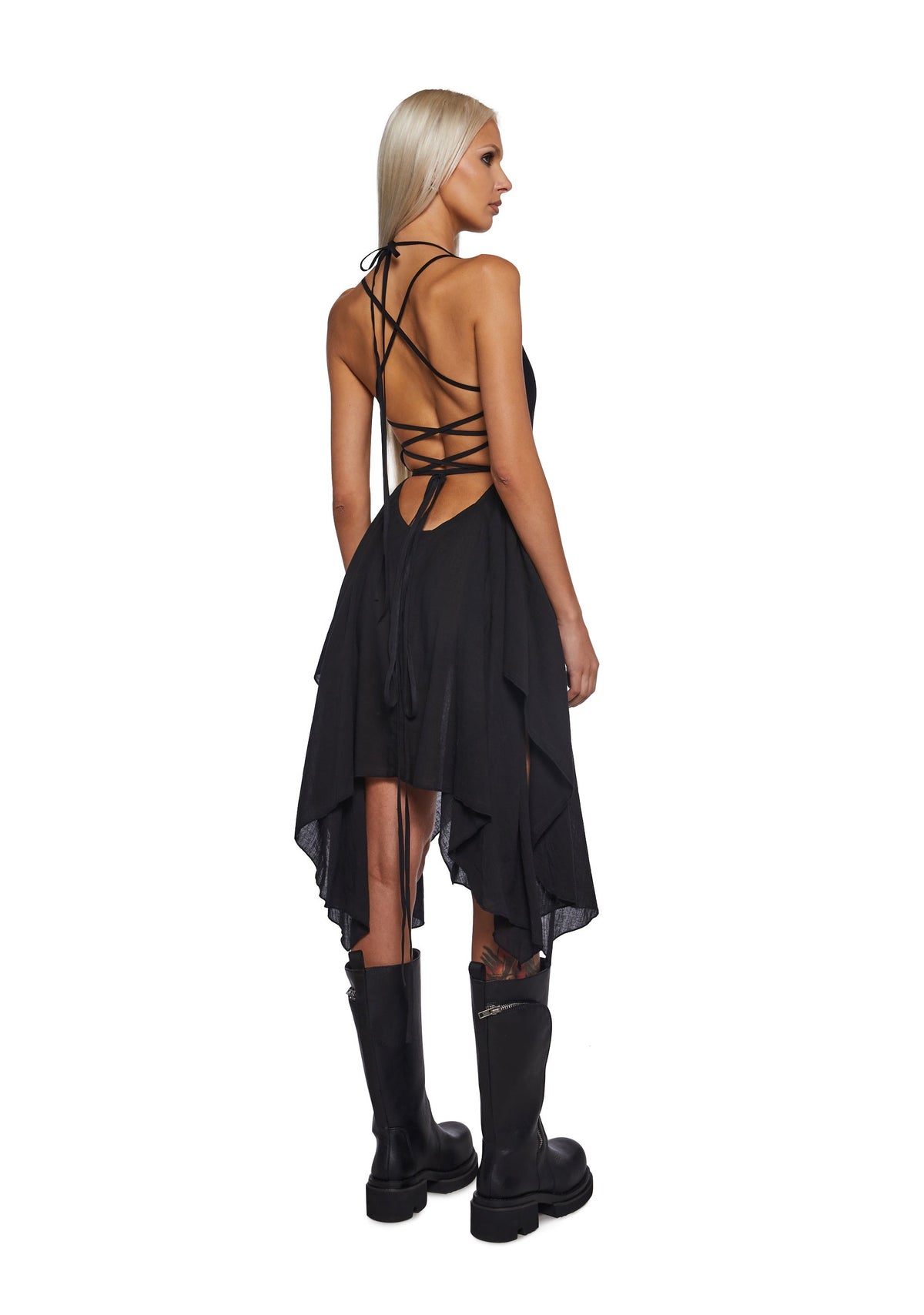 Signal Open Side Handkerchief Dress