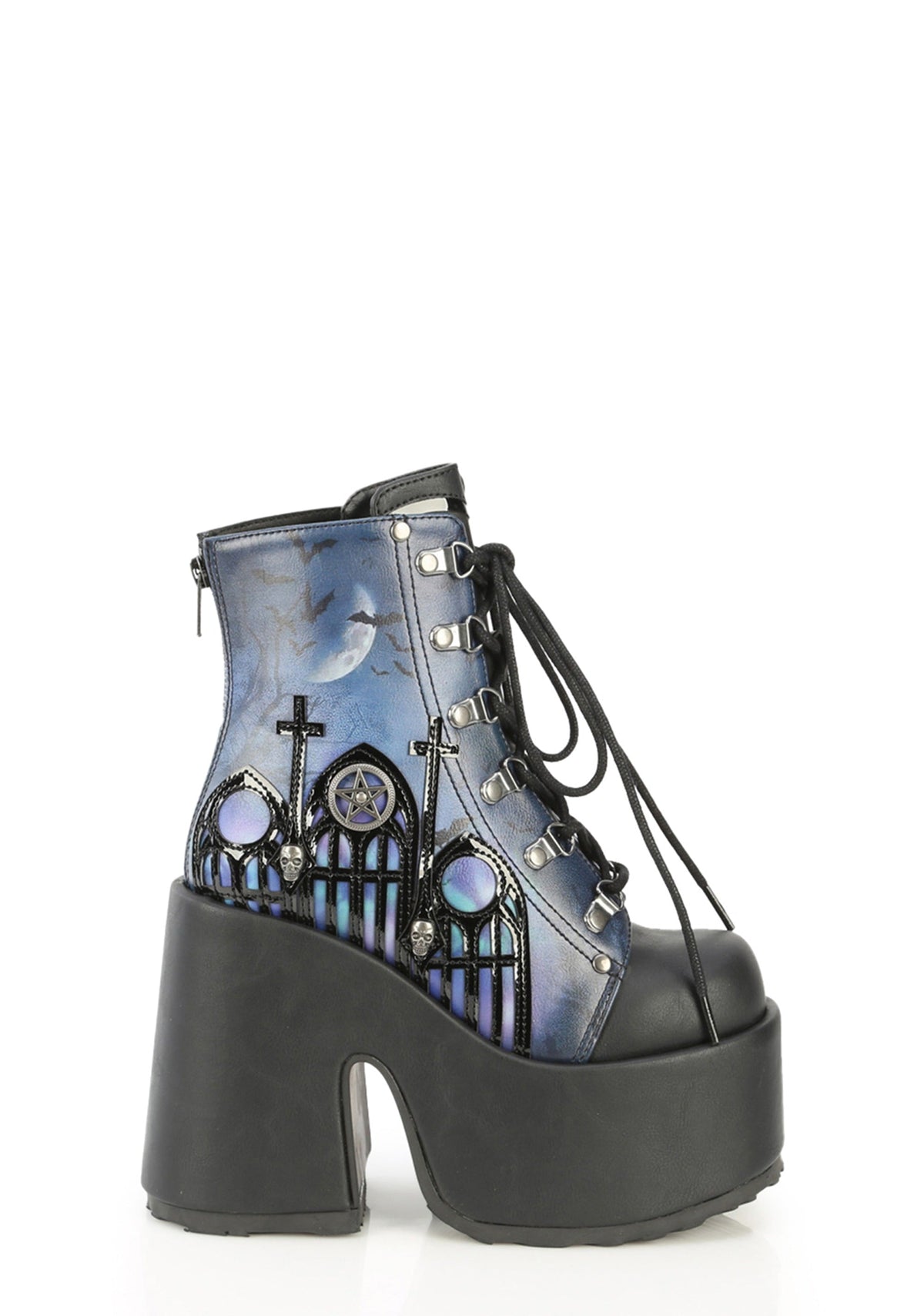 Camel-203 Painted Platform Ankle Boots