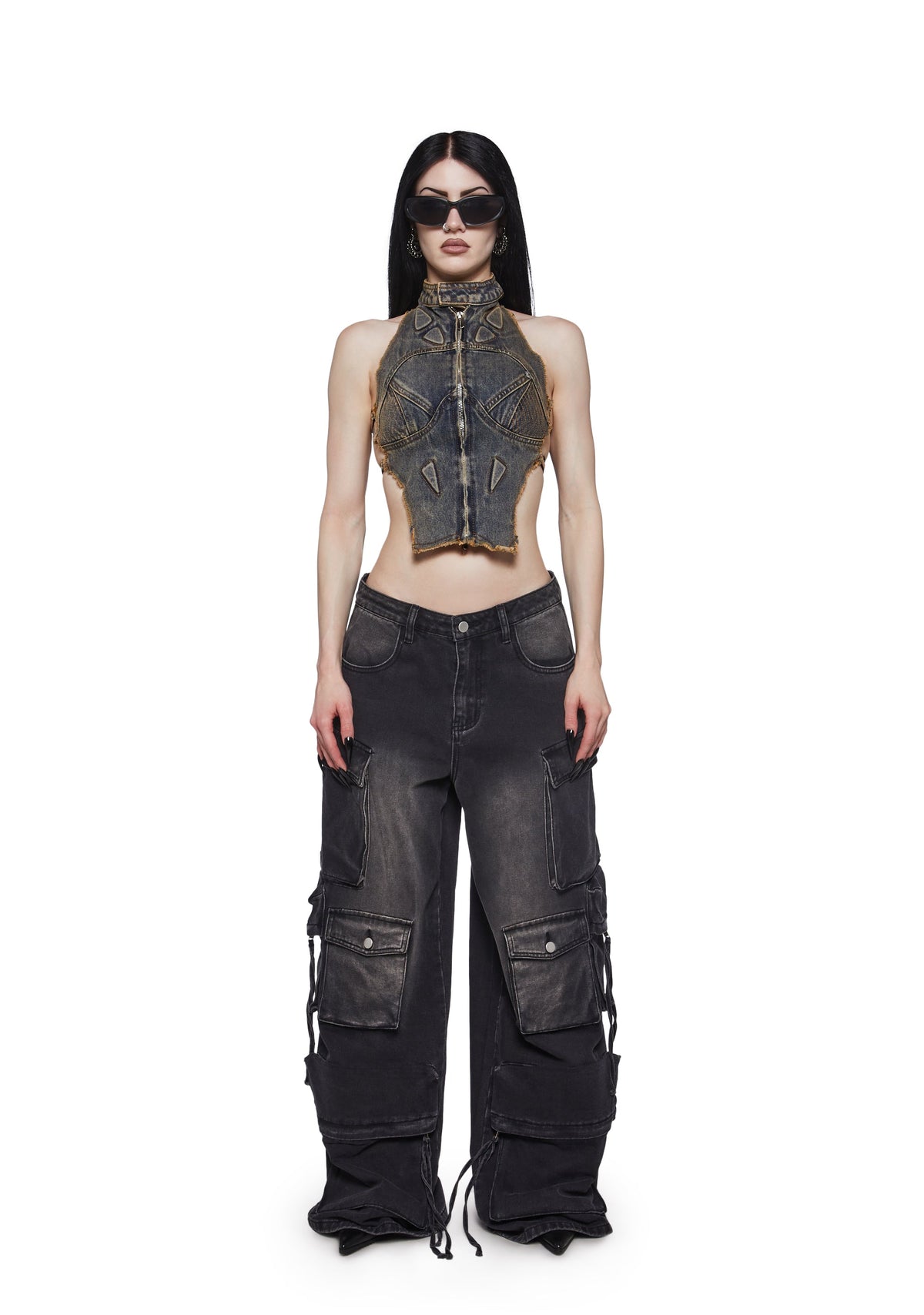 Denim Biker Top - Blue
