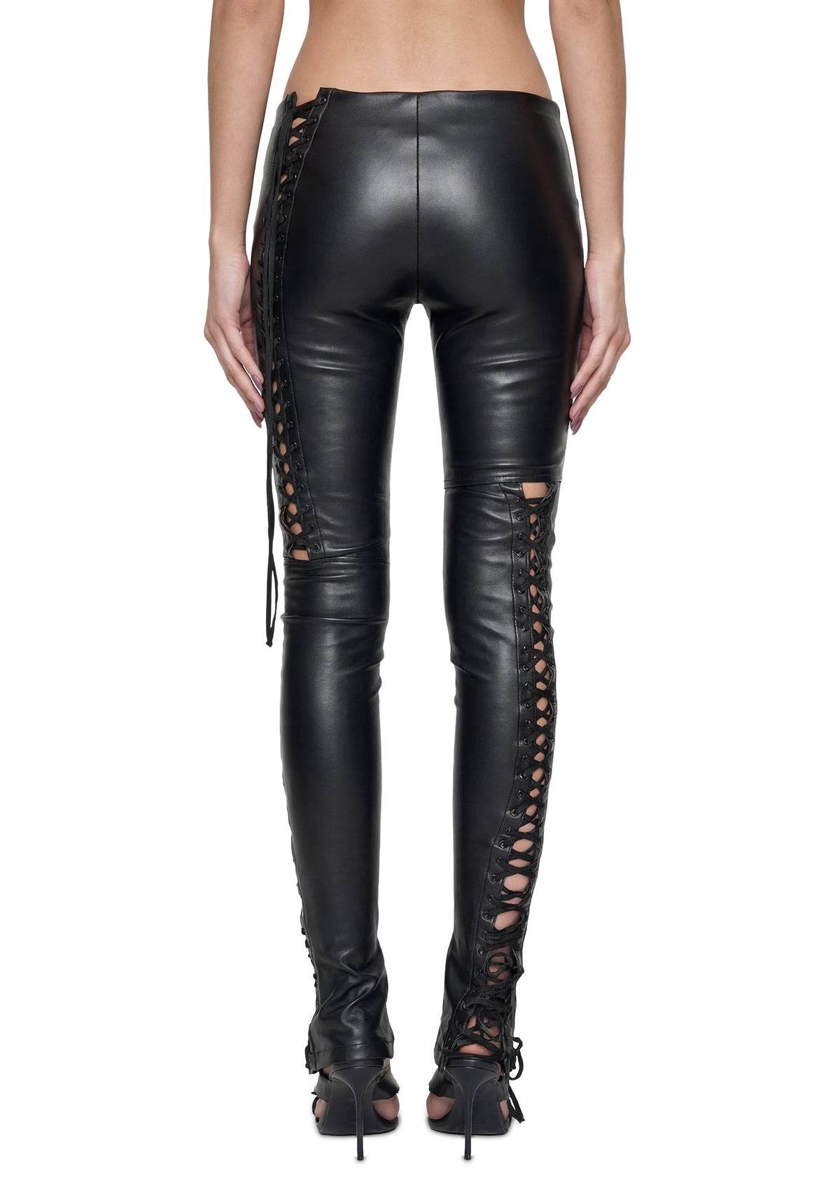 Rockstar Lace Up Pants - Black