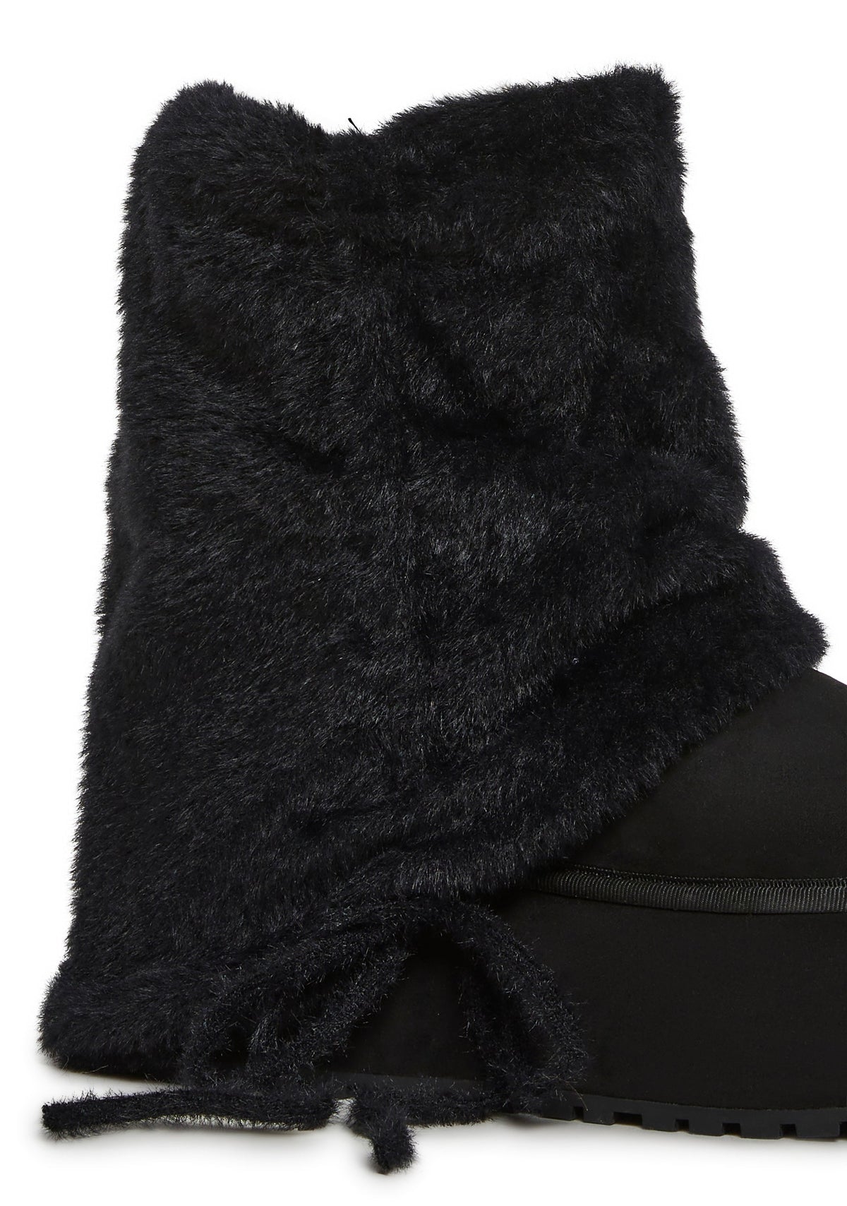 Snuggle Sesh Platform Booties - Black