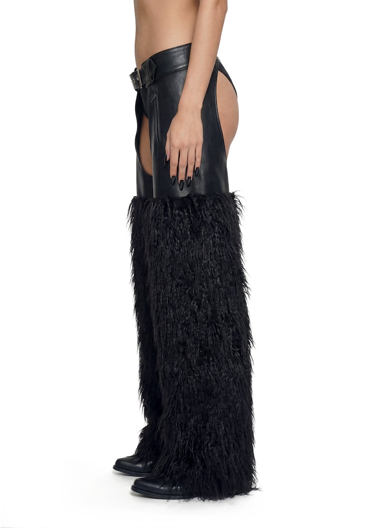 Faux Fur Chaps - Black