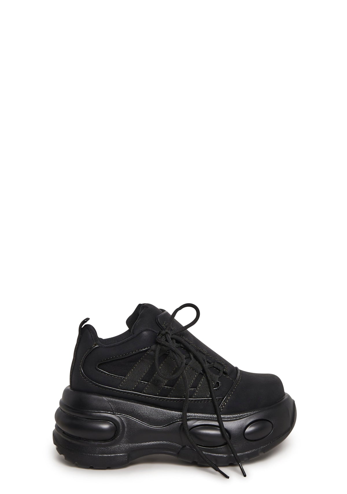 Drift Side Lace Platform Sneaker - Black