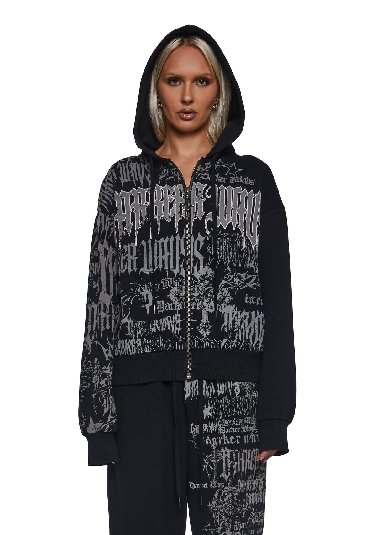 Ego Zip-Up Hoodie With Graphics