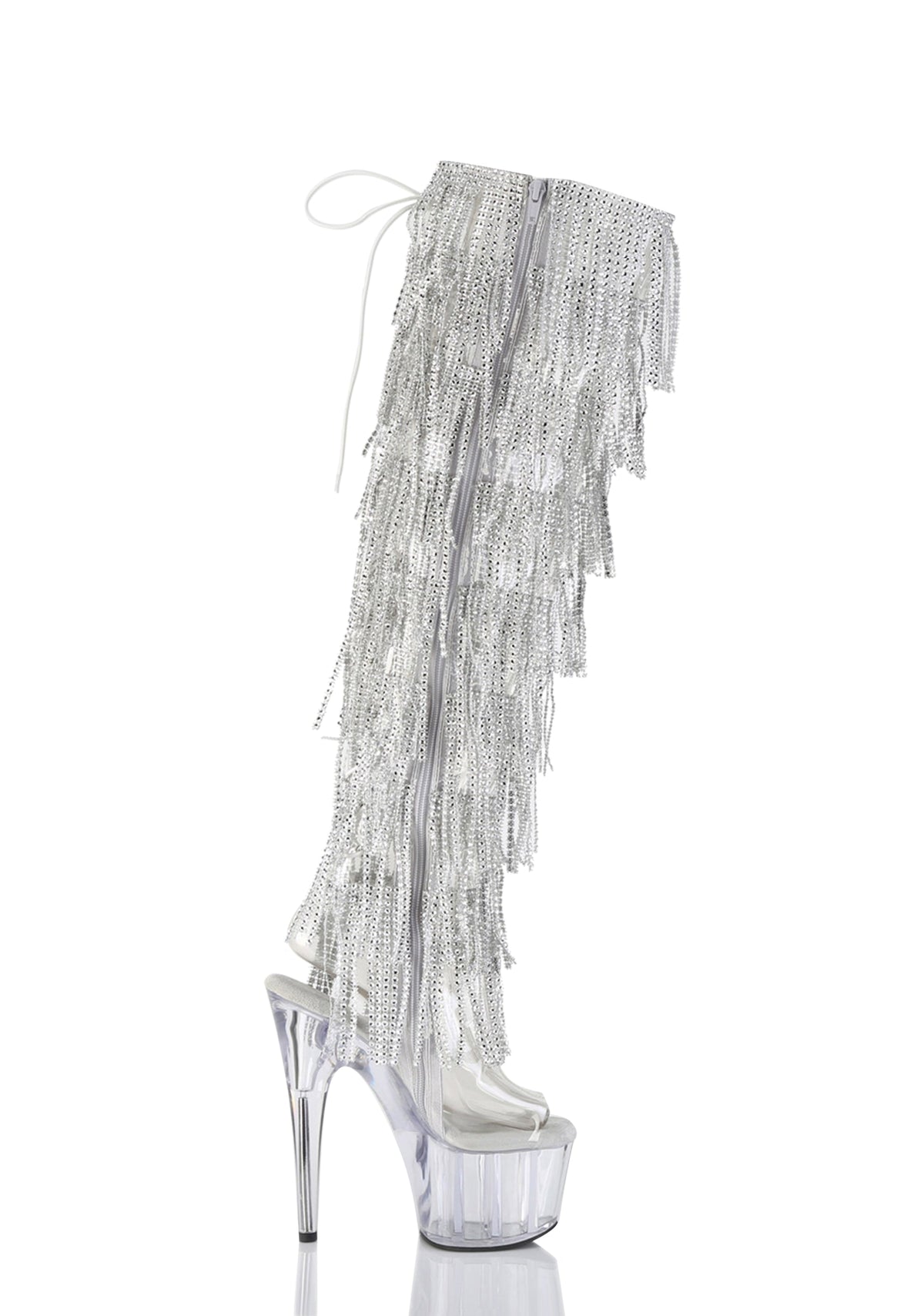 Adore-3019C-RSF Platform Over-The-Knee Boots-Clear
