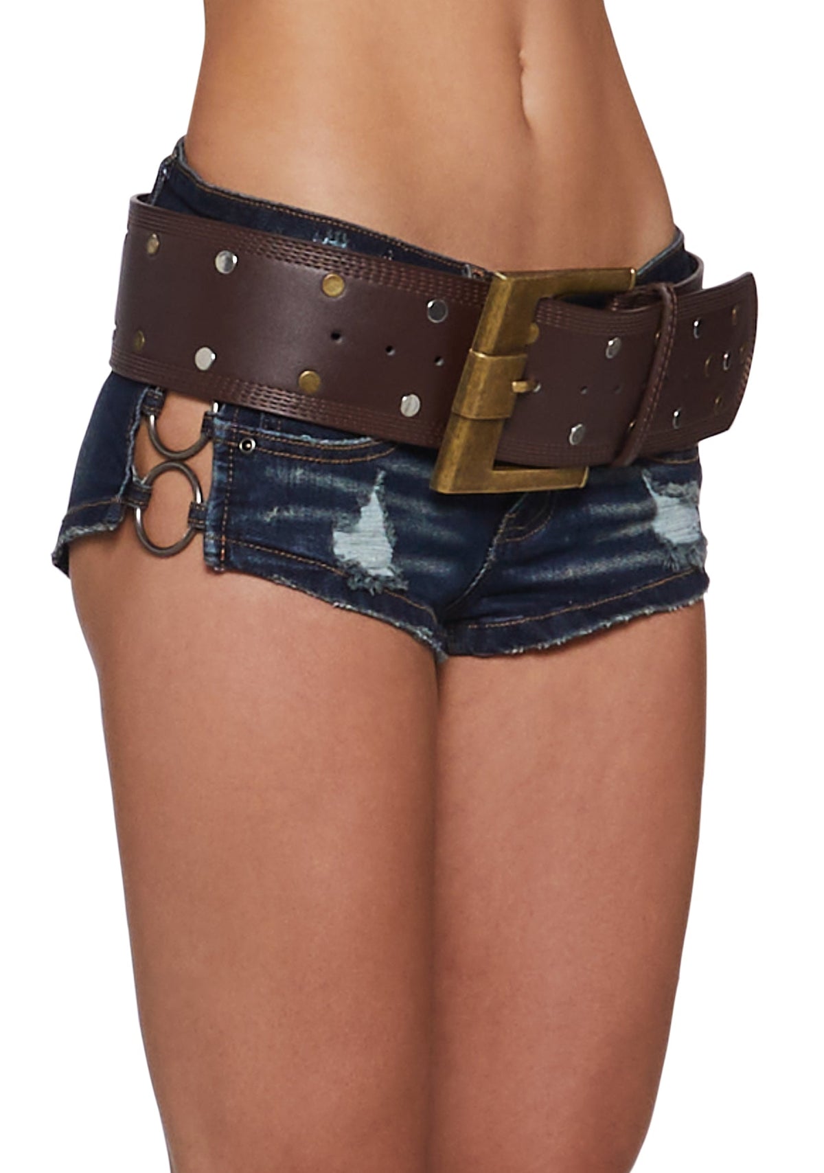 Mix Metal Studded Wide Belt