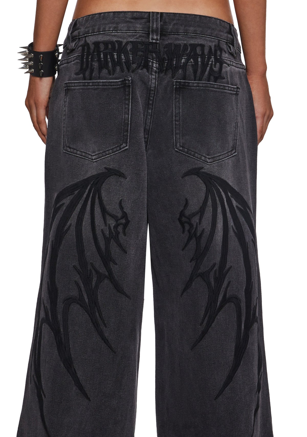 Outro Embroidered Wide Leg Jeans