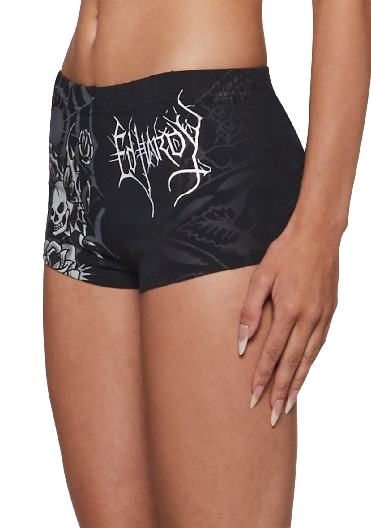 Butterfly Skull Booty Biker Short