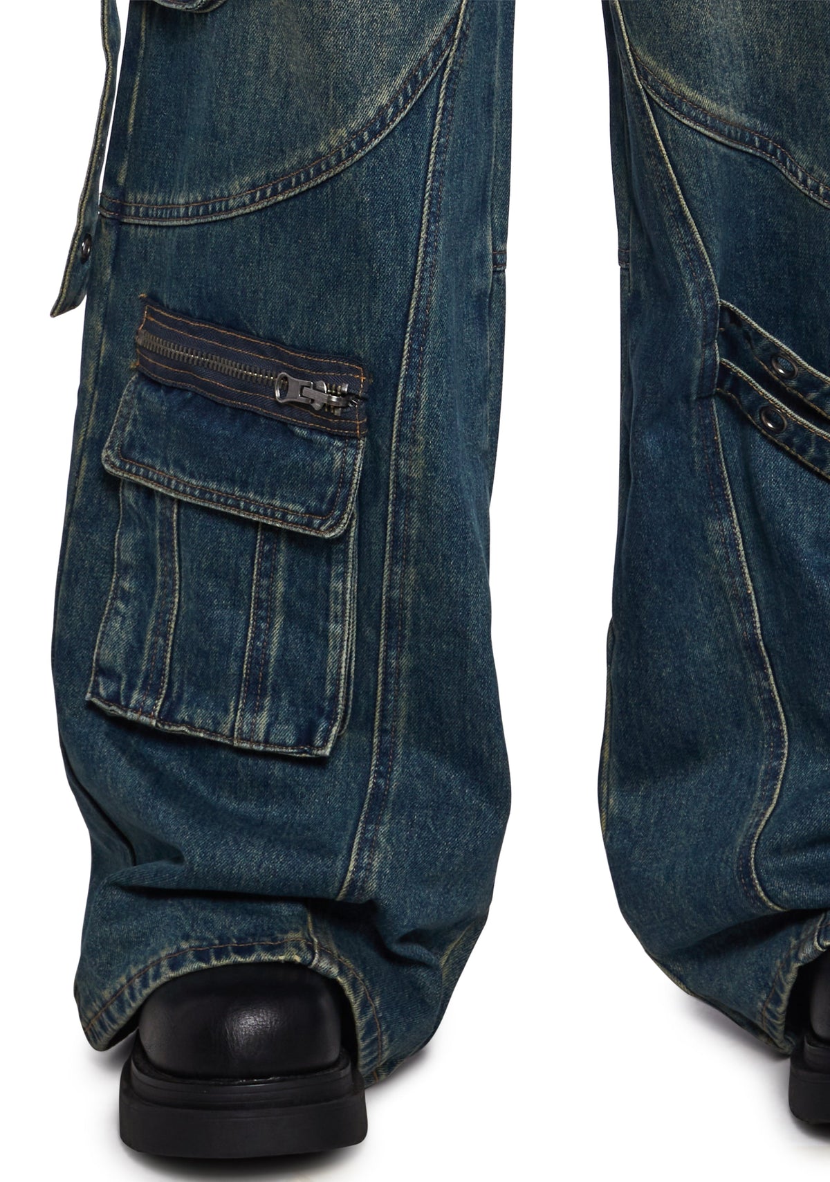 Digital Attraction Cargo Pants - Blue